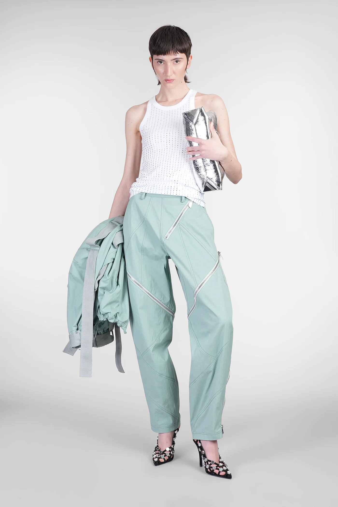 Pants in green cotton - Image 2