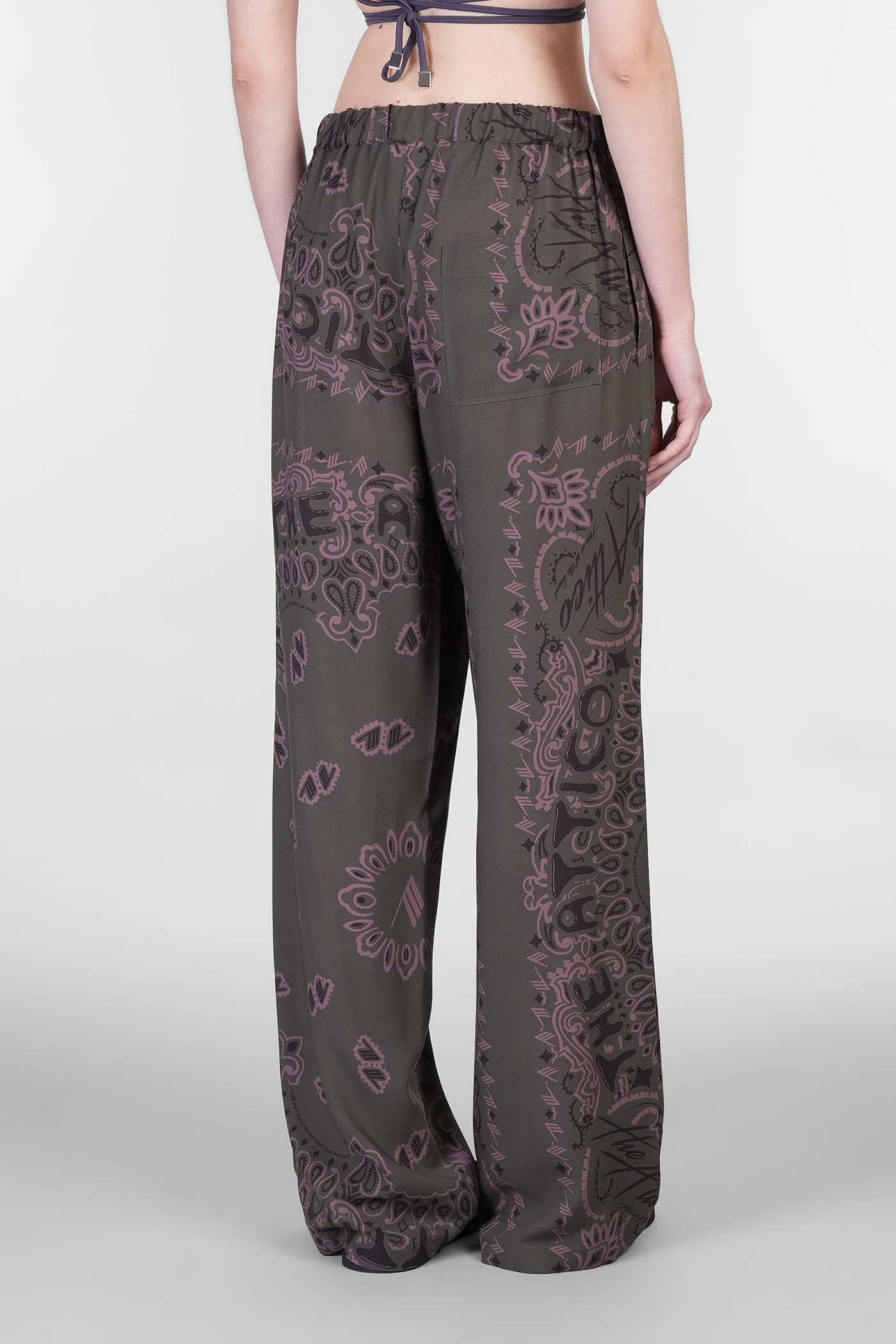 Pants in green viscose - Image 3