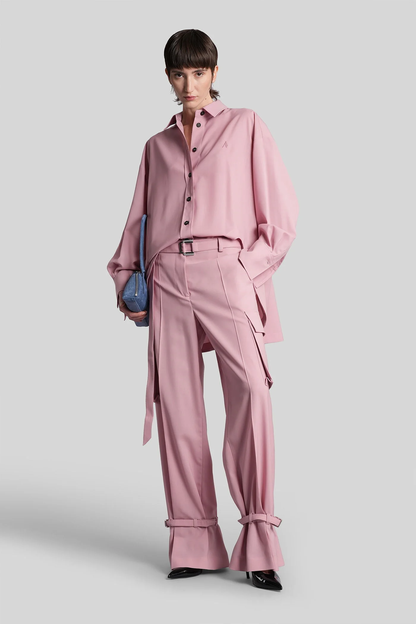 Pants in rose-pink polyester - Image 2