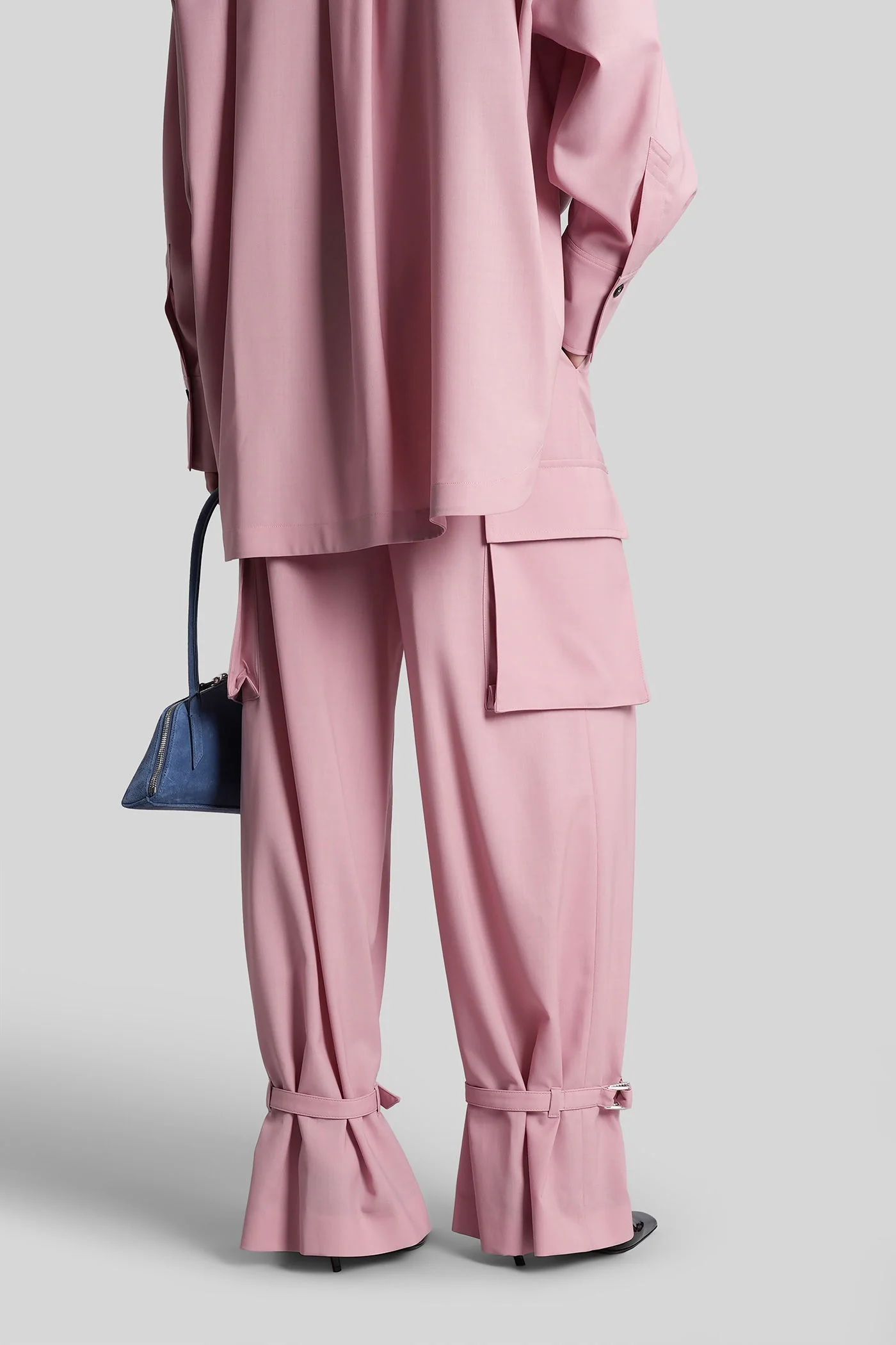Pants in rose-pink polyester - Image 3