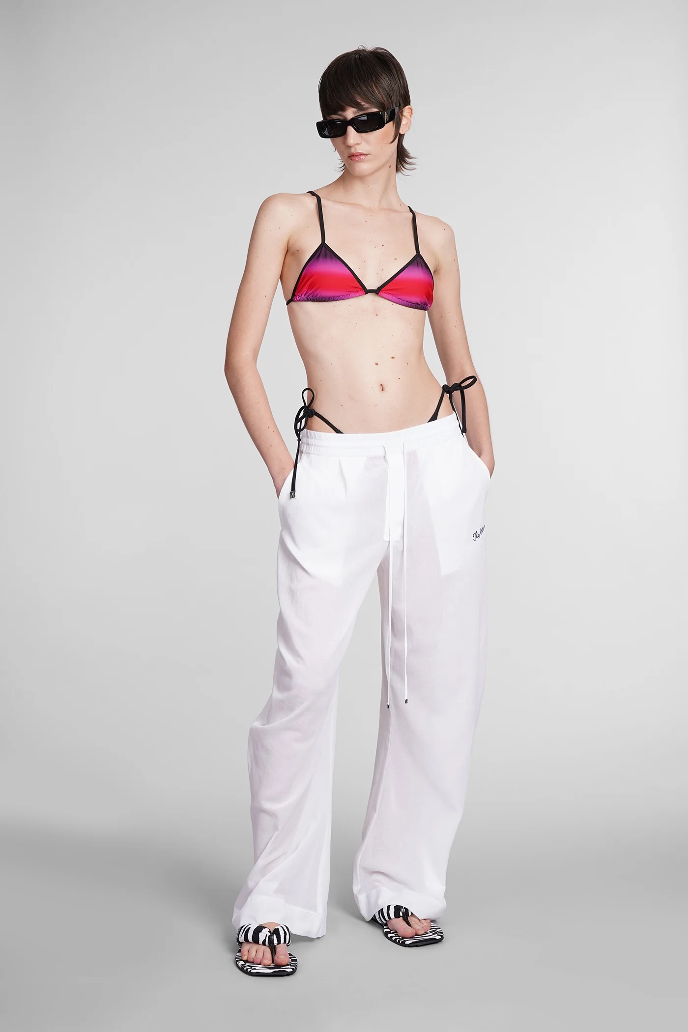 Pants in white cotton - Image 2