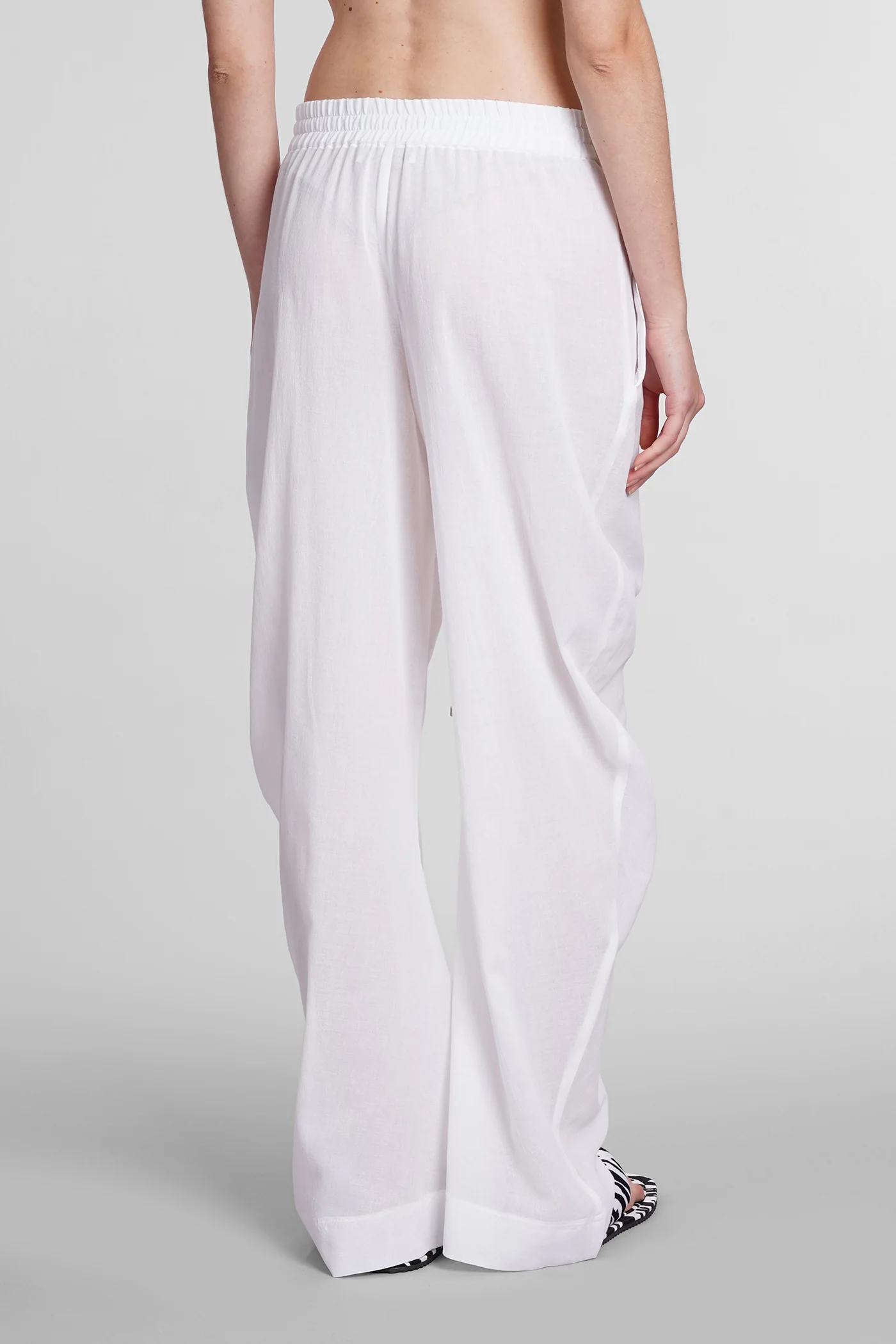 Pants in white cotton - Image 3
