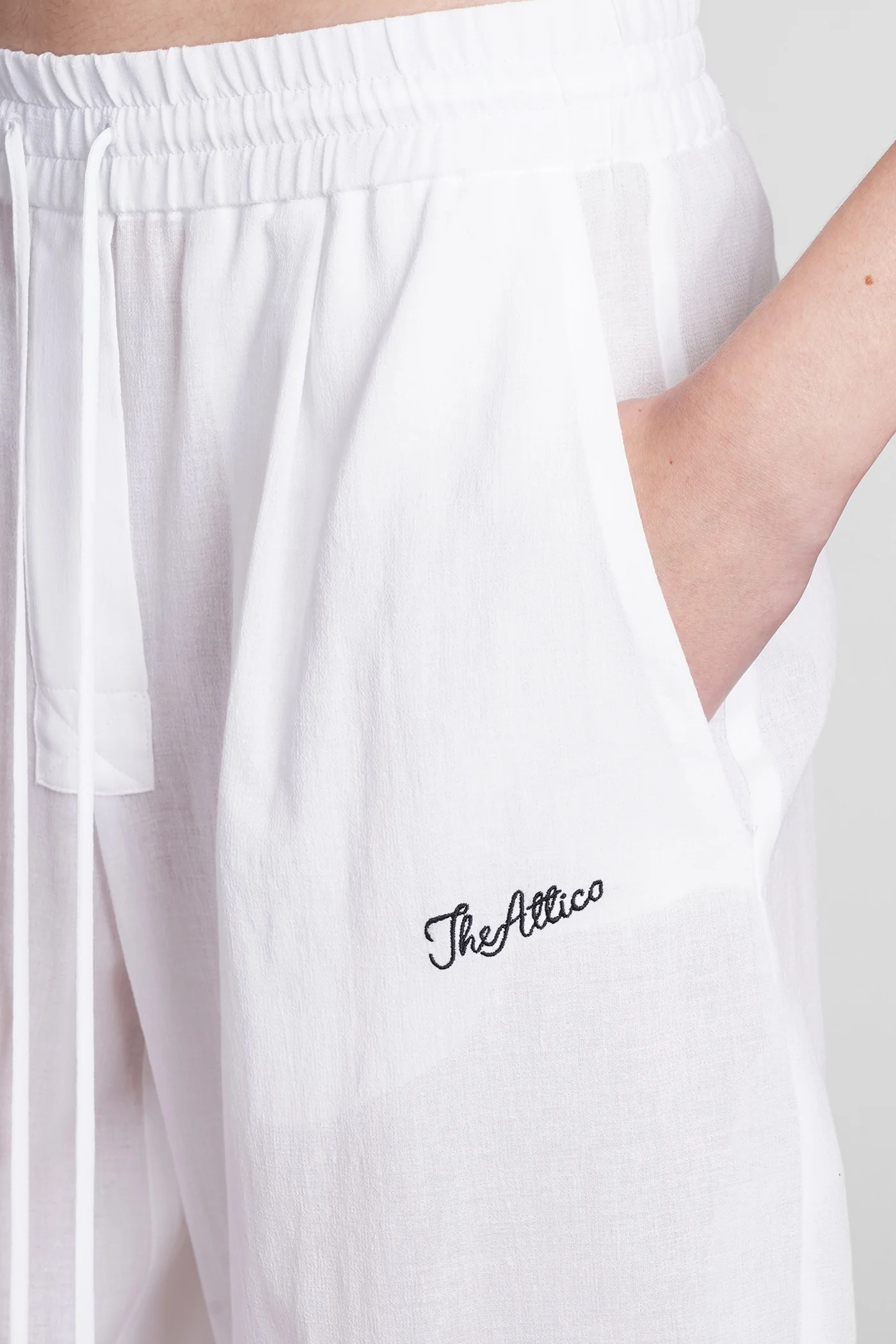 Pants in white cotton - Image 5