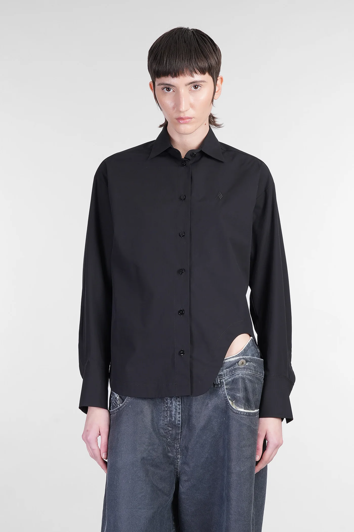 Shirt in black cotton