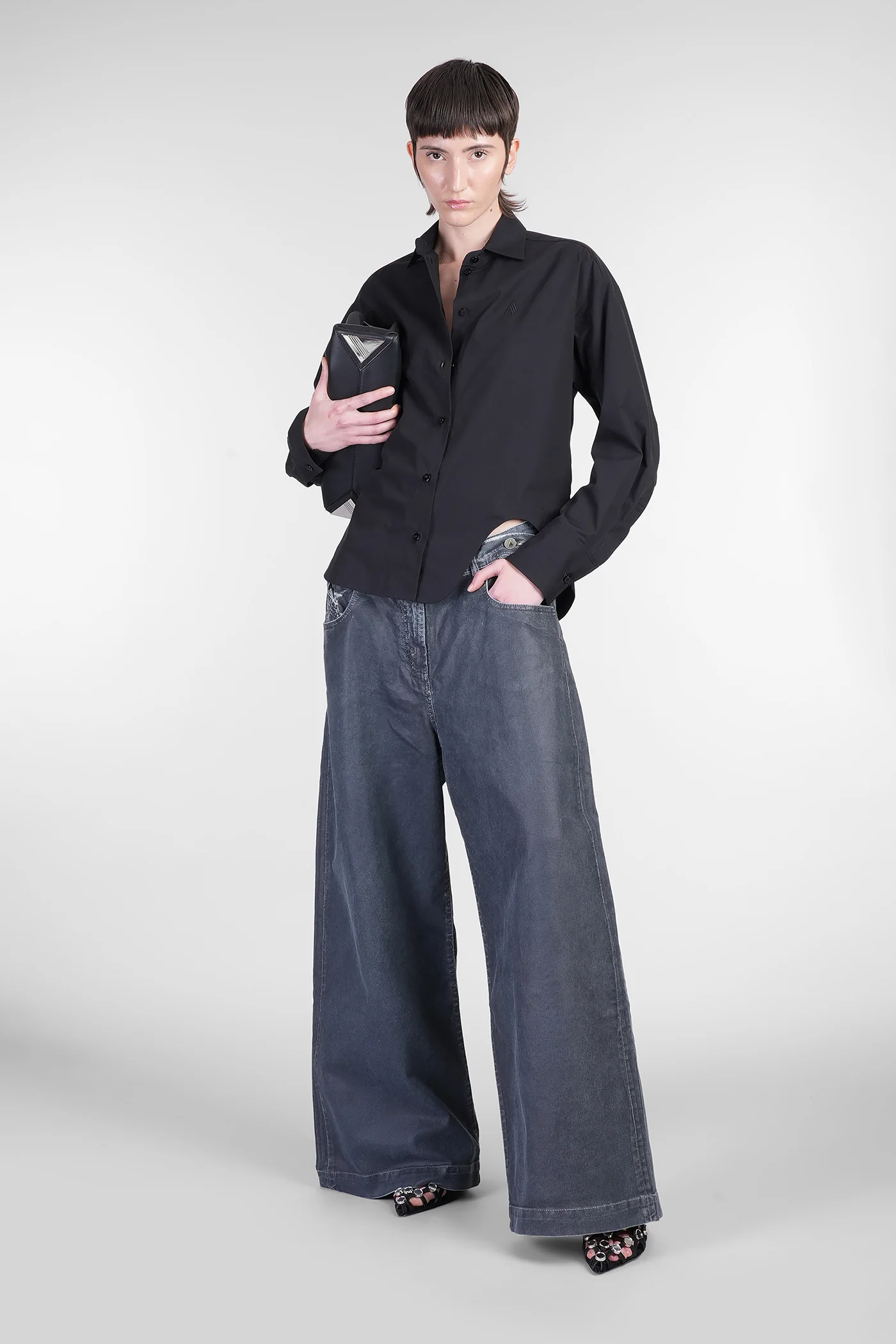 Shirt in black cotton - Image 2