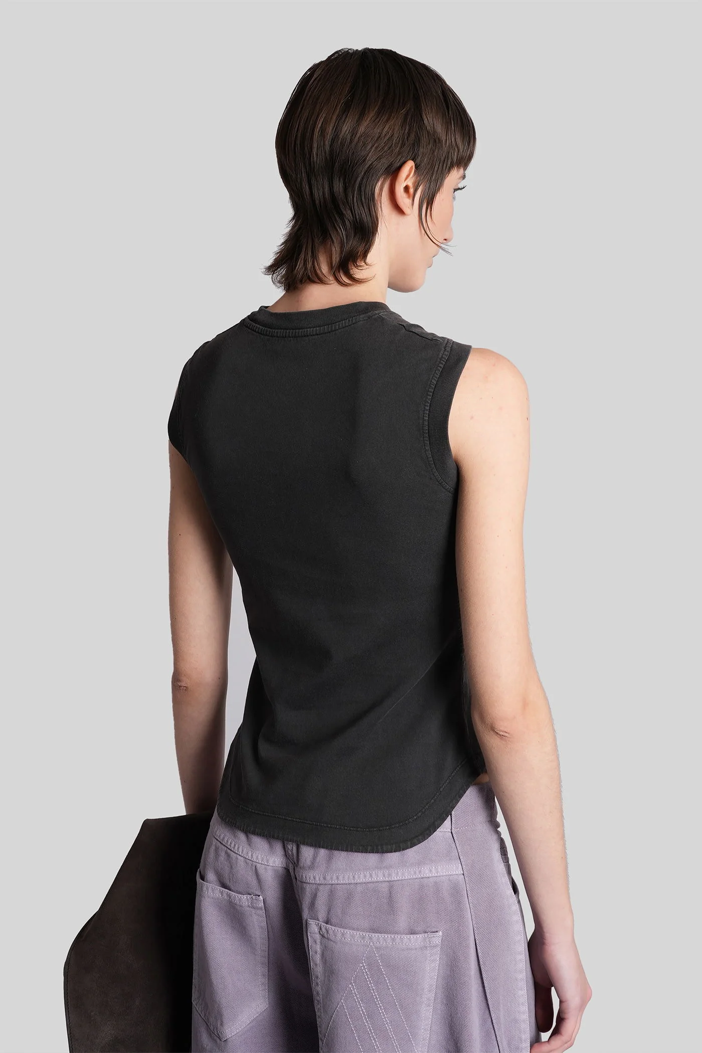 tank Top in black cotton - Image 3