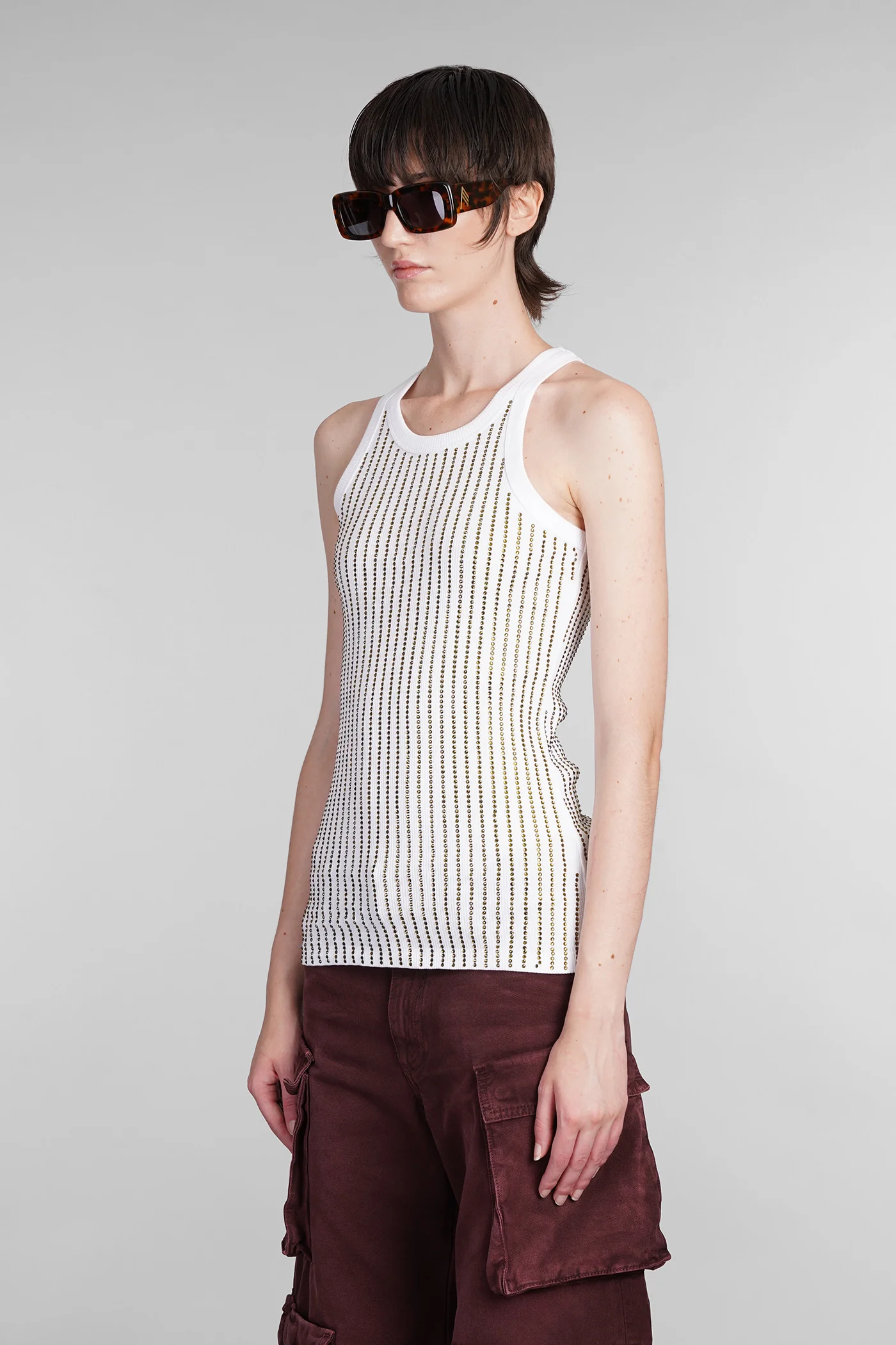 tank Top in white cotton - Image 4