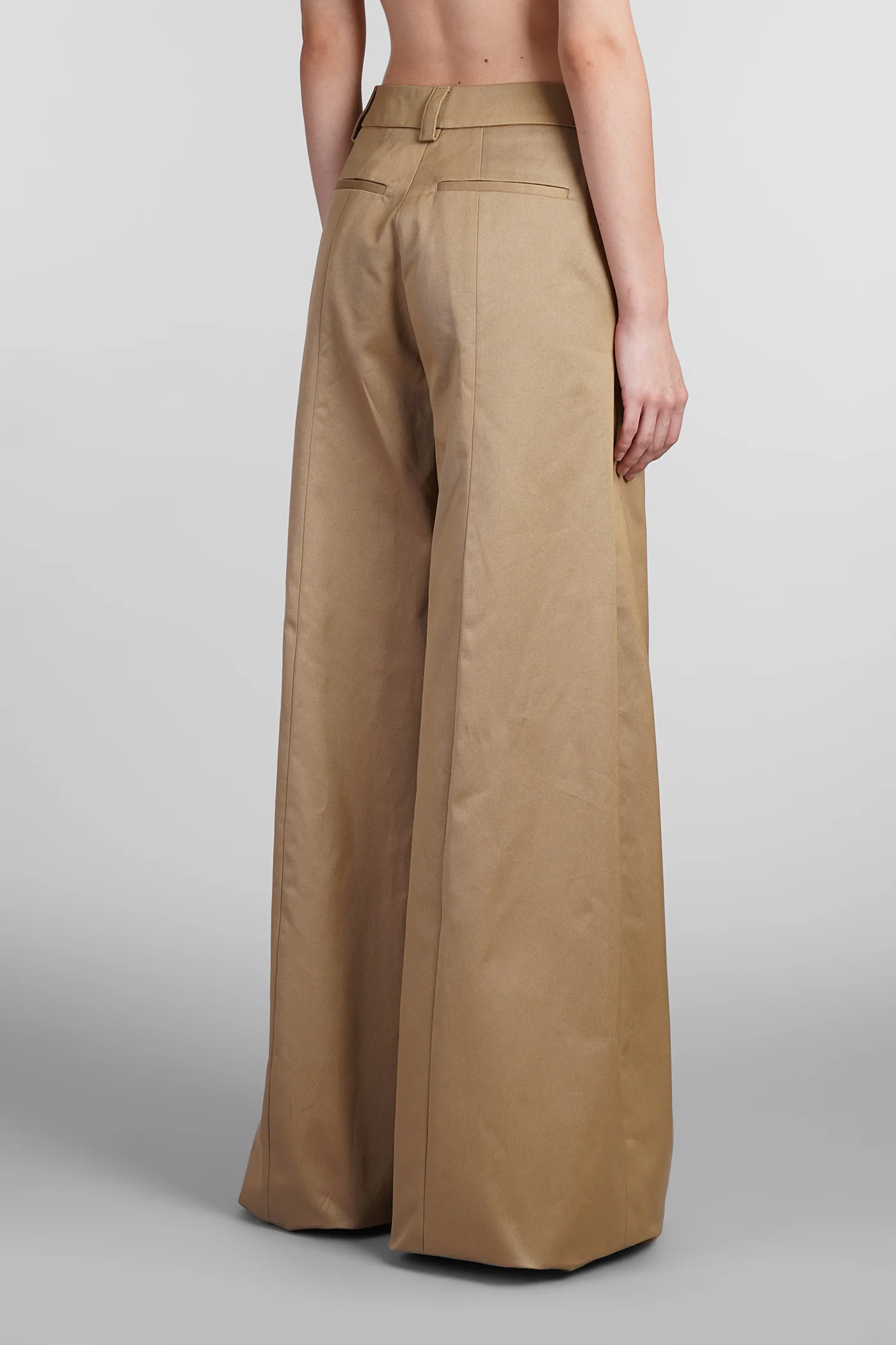 Alma Pants in beige cotton - Image 3