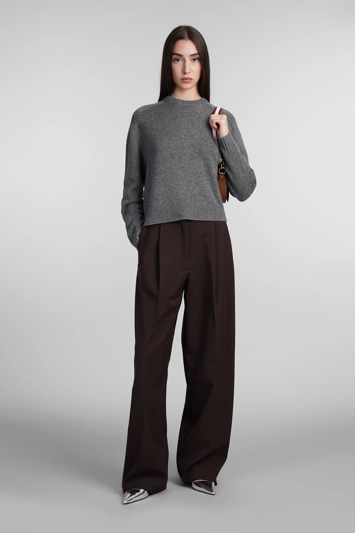 Axel Pants in brown wool - Image 2