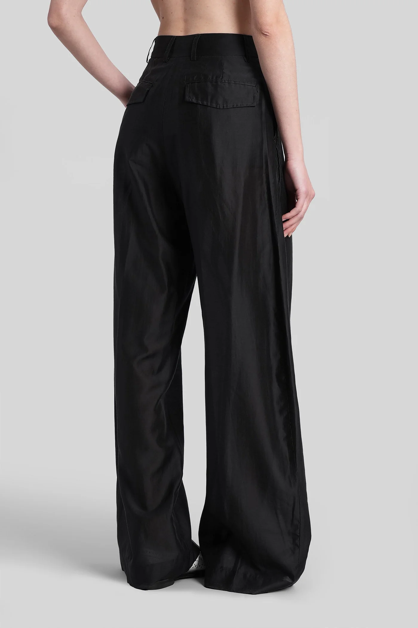 Billie 3111 Pants in black wool and polyester - Image 3