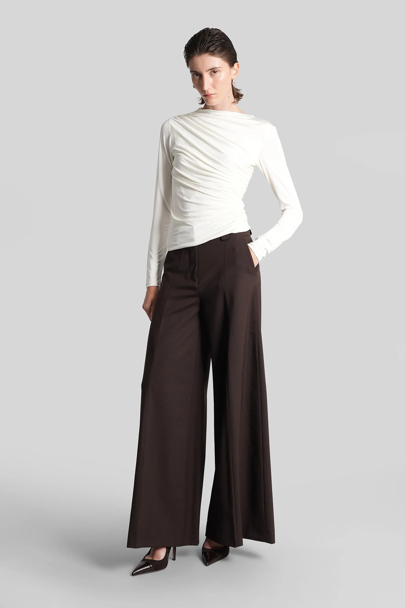 C alma 3101 Pants in brown polyester - Image 2