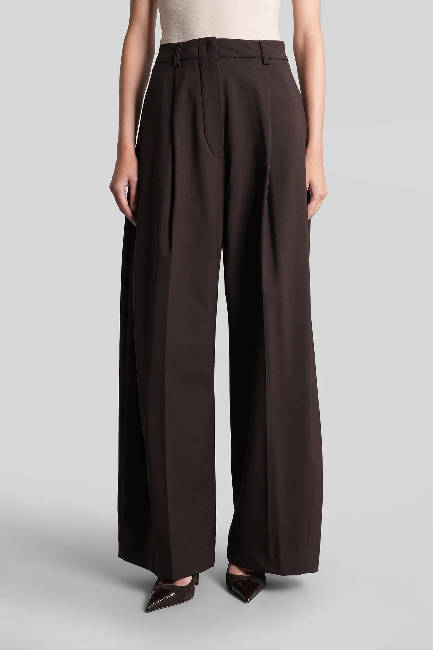 C billie 3111 Pants in brown polyester