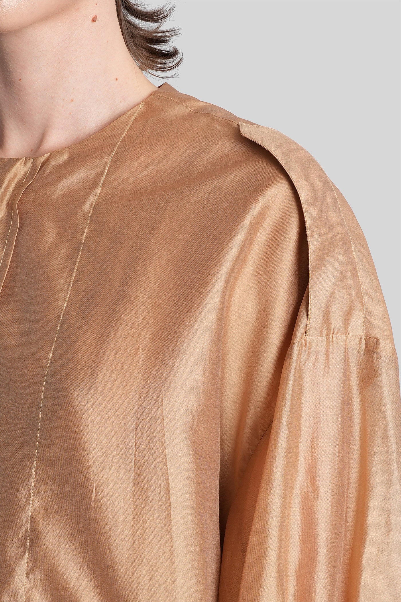 Diana 4007 Shirt in beige wool and polyester - Image 5