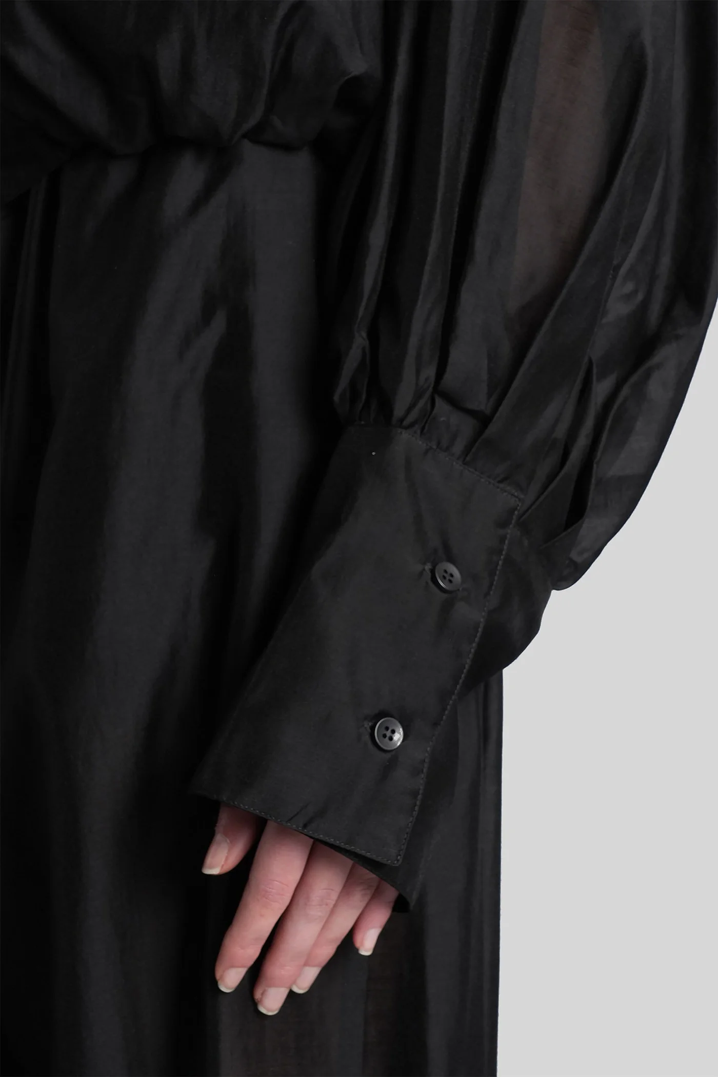 Diana 4007 Shirt in black wool and polyester - Image 5
