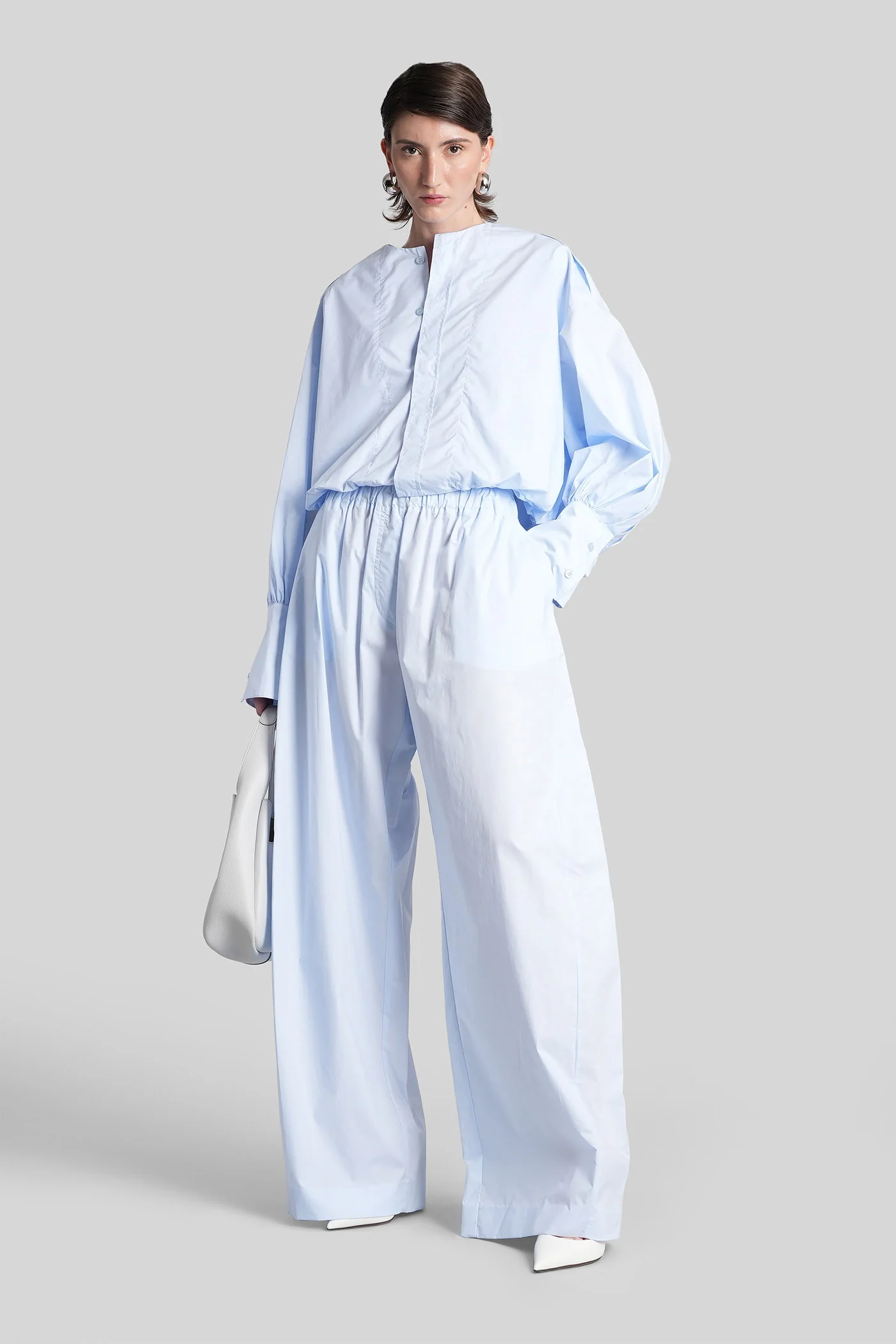 Dora 3119 Pants in cyan cotton - Image 2