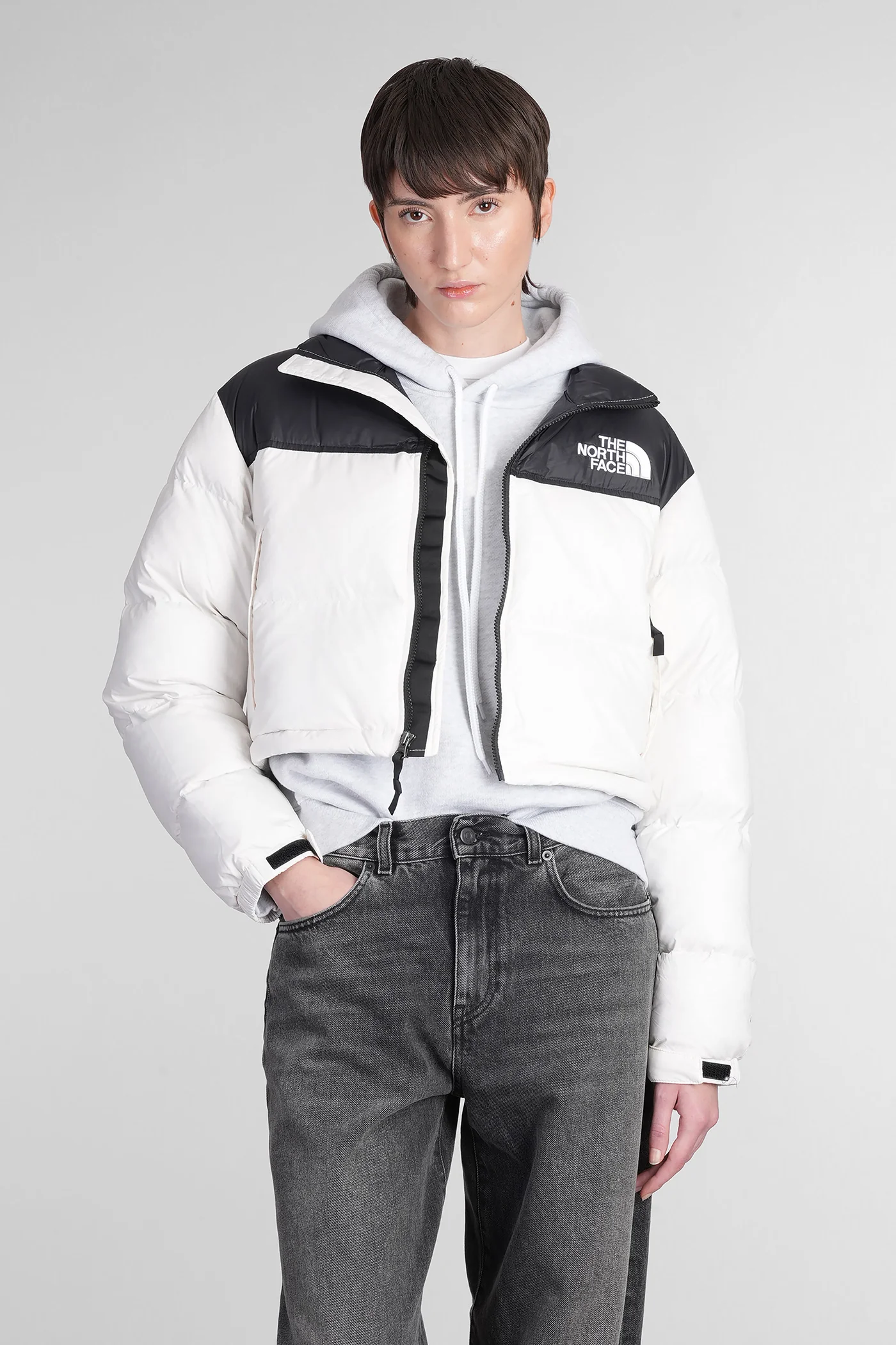 Nuptse Short puffer in white polyamide