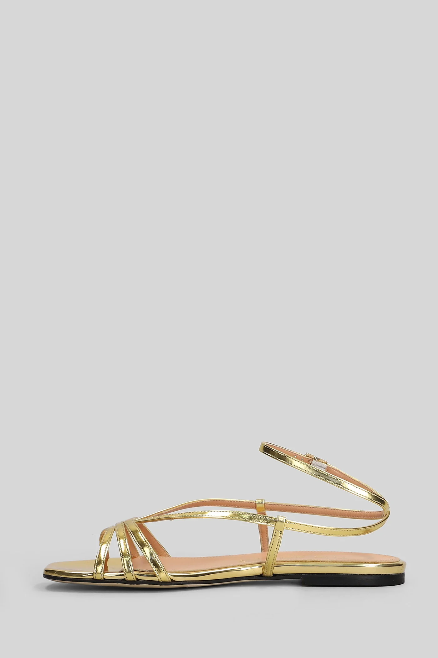 Flat sandal-slipper in gold leather - Image 3