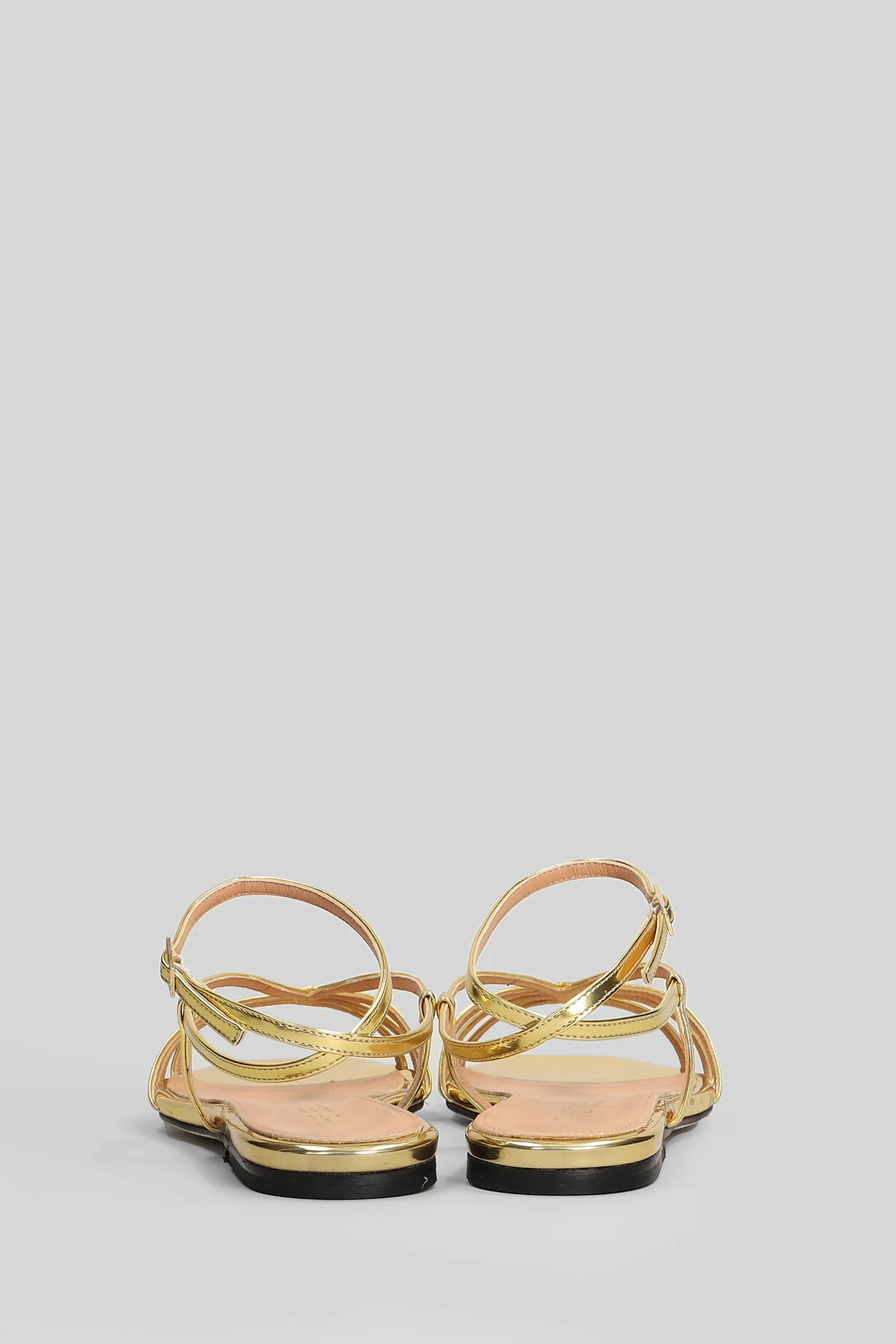 Flat sandal-slipper in gold leather - Image 4