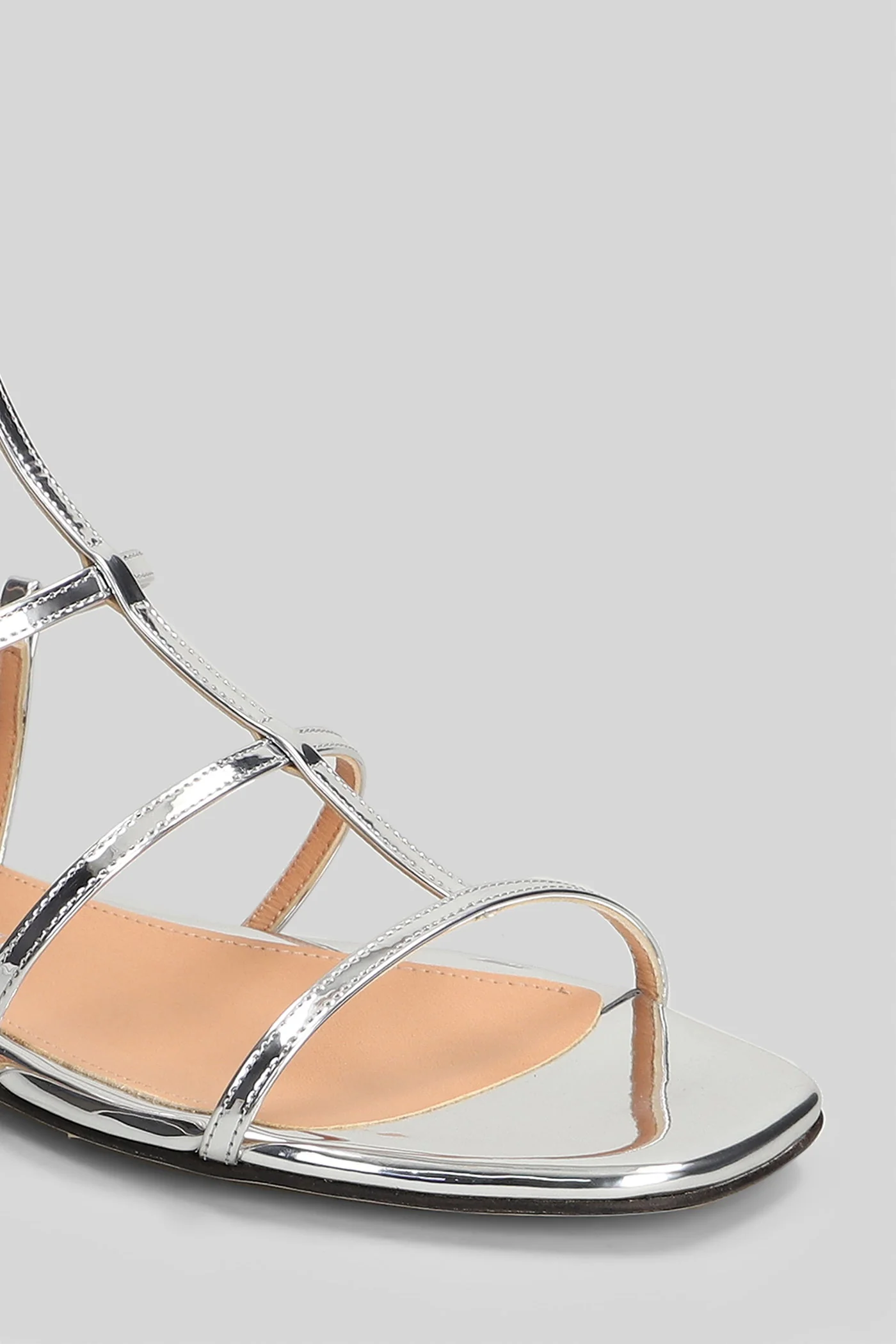 Flat sandal-slipper in silver leather - Image 5