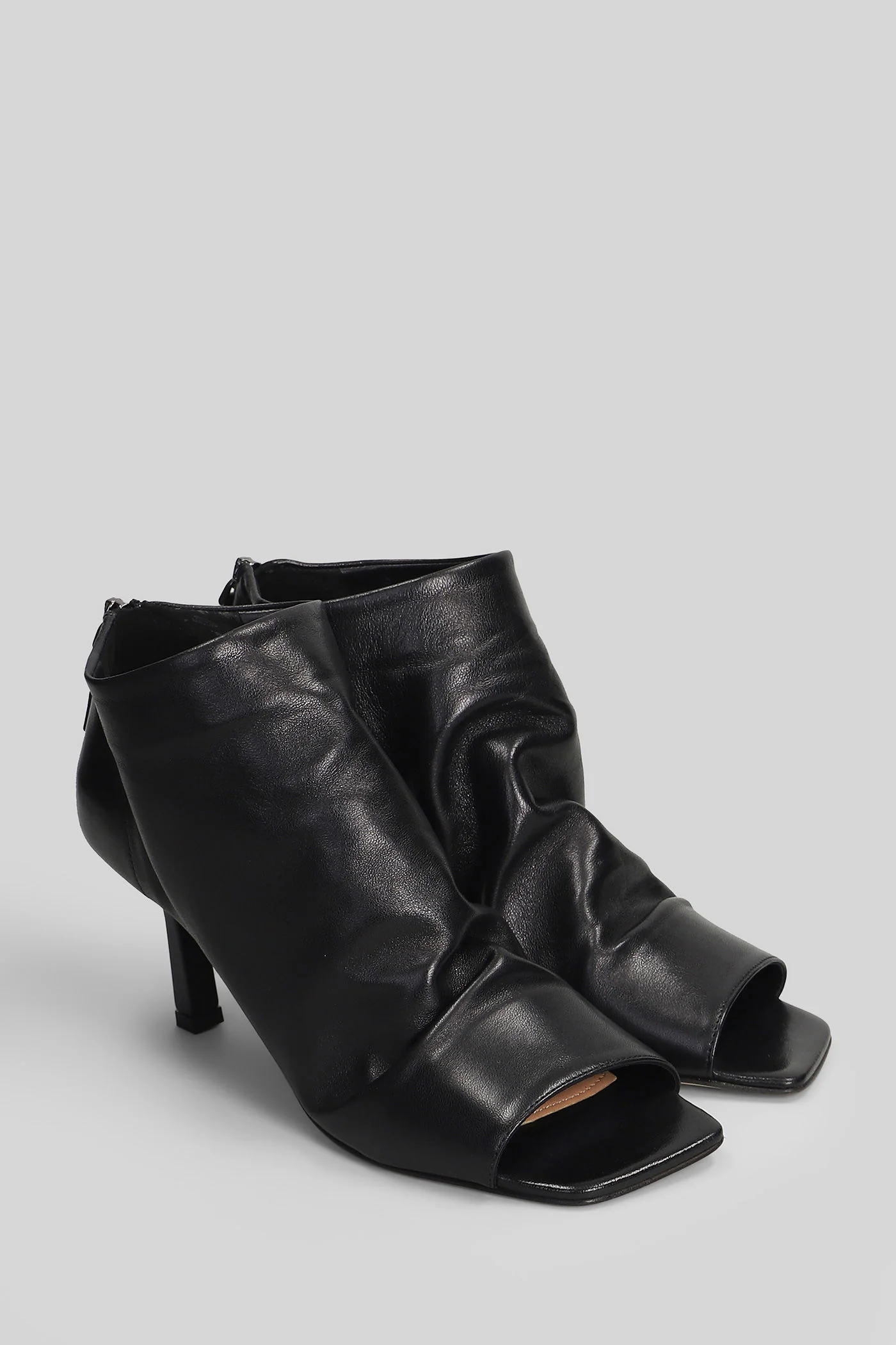 High heels Ankle boots in black leather - Image 2