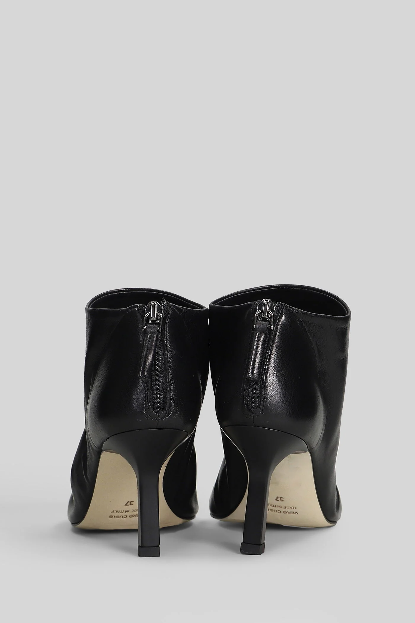 High heels Ankle boots in black leather - Image 4