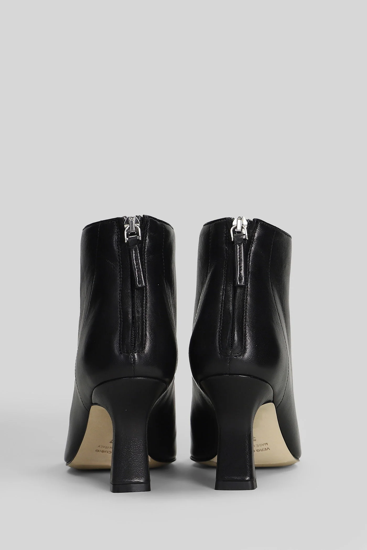 High heels Ankle boots in black leather - Image 4