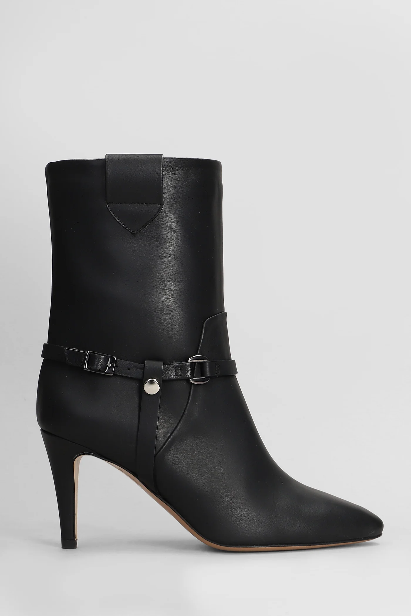 High heels Ankle boots in black leather