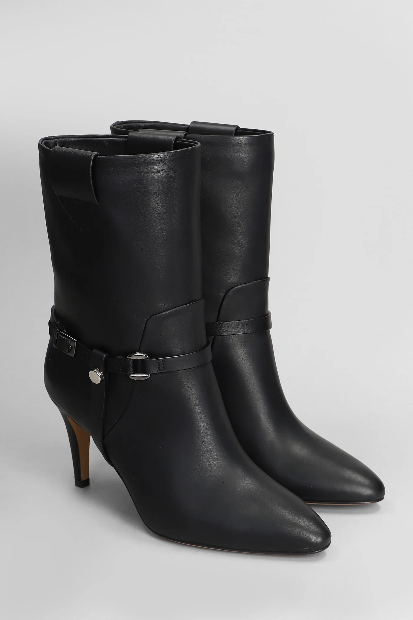 High heels Ankle boots in black leather - Image 2