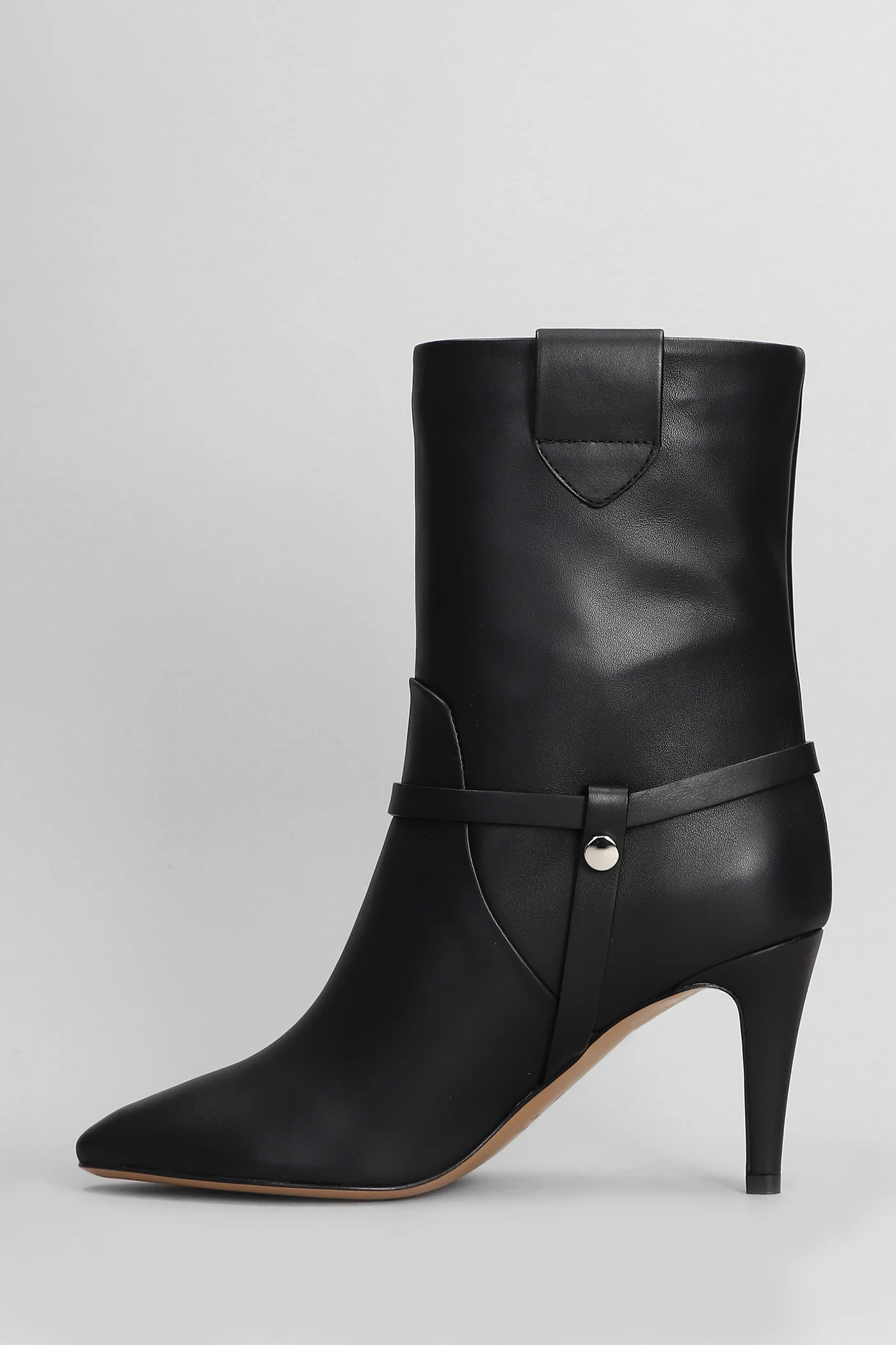 High heels Ankle boots in black leather - Image 3
