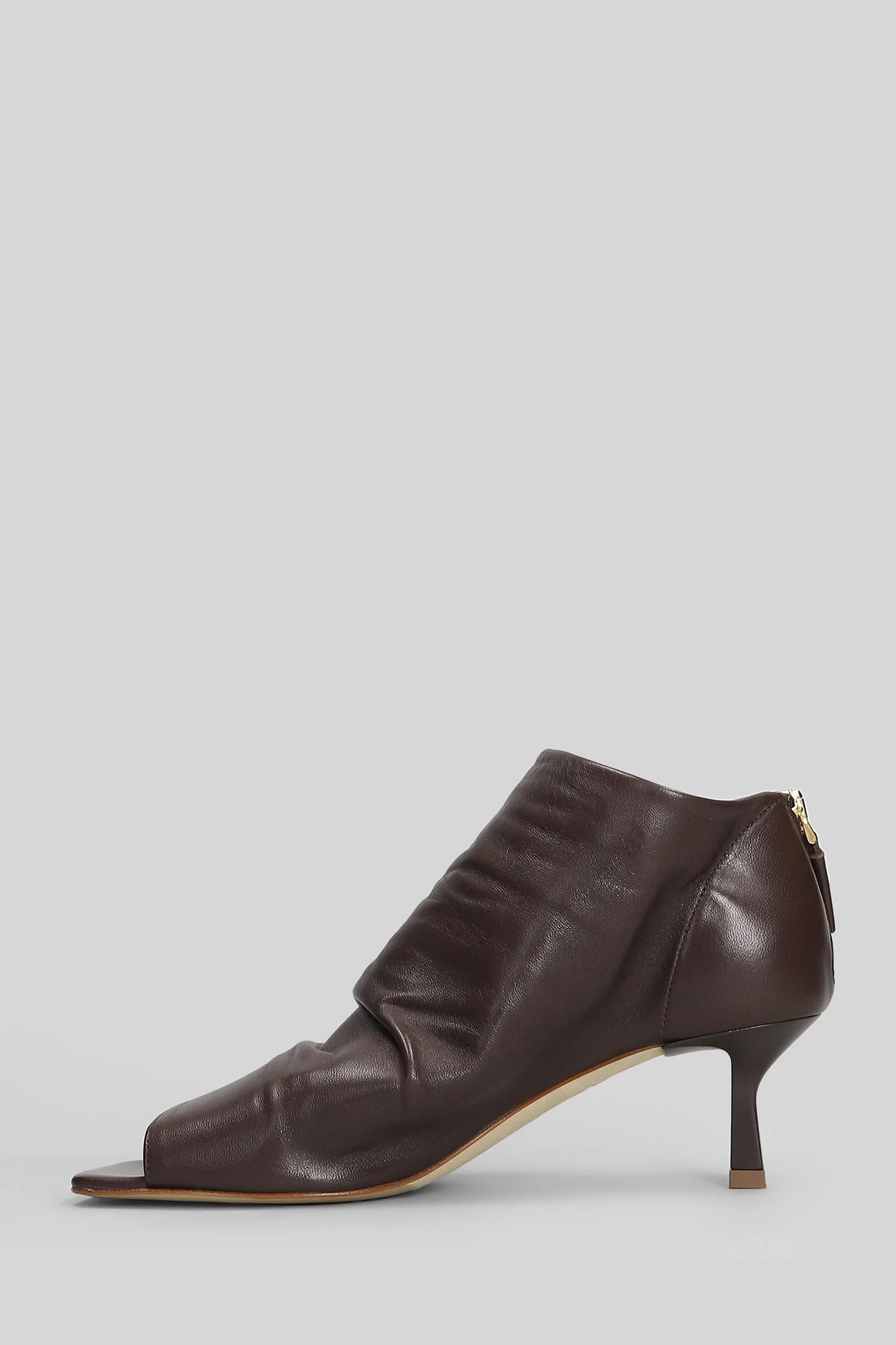 High heels Ankle boots in brown leather - Image 3