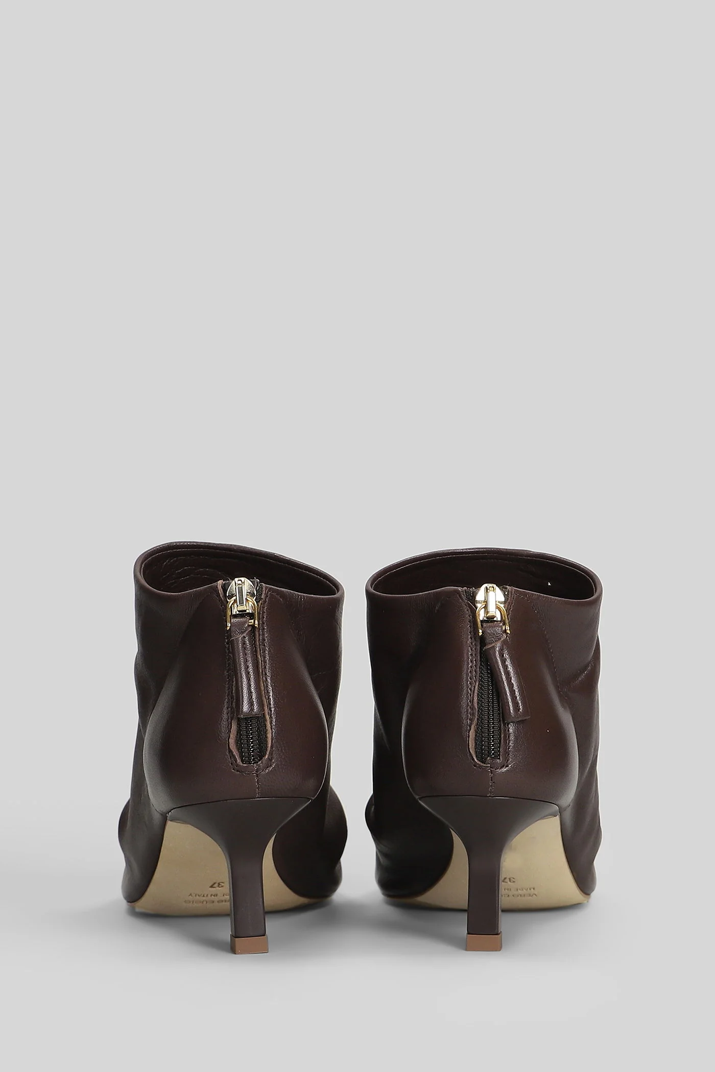 High heels Ankle boots in brown leather - Image 4