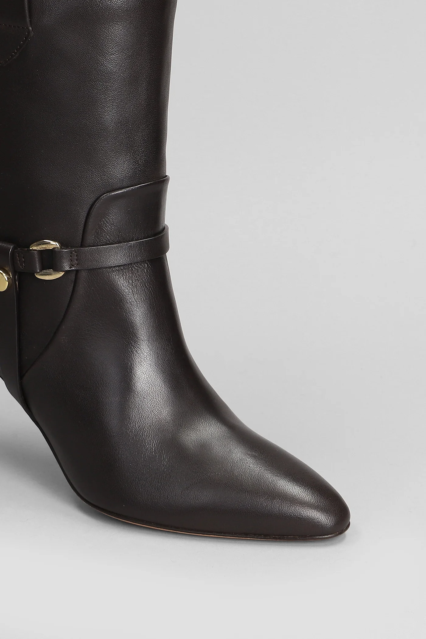 High heels Ankle boots in dark brown leather - Image 5