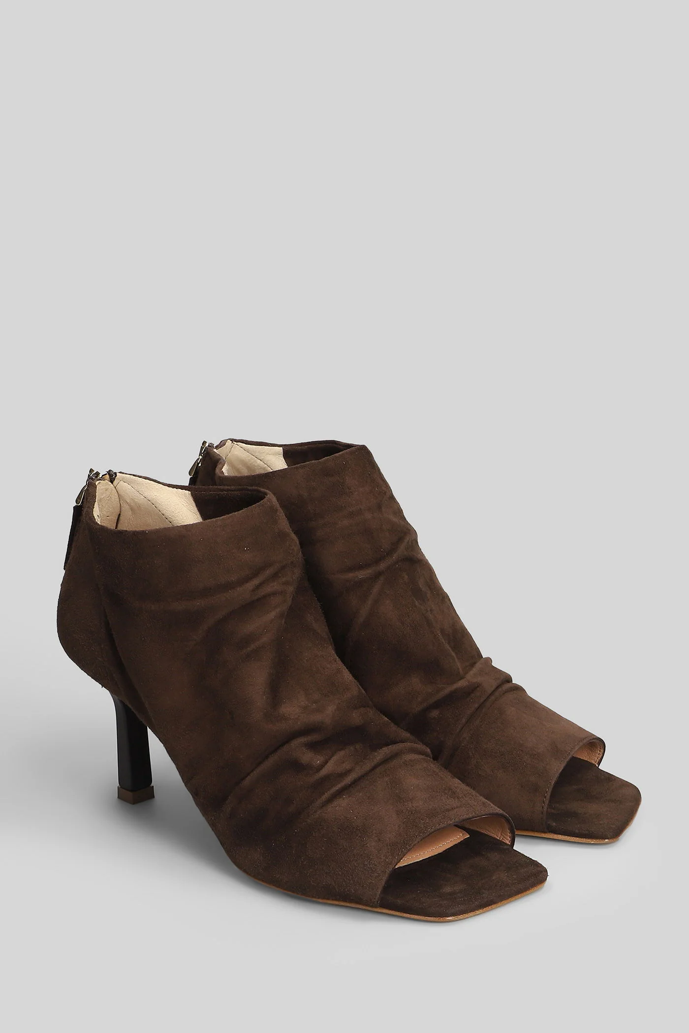 High heels Ankle boots in dark brown suede - Image 32