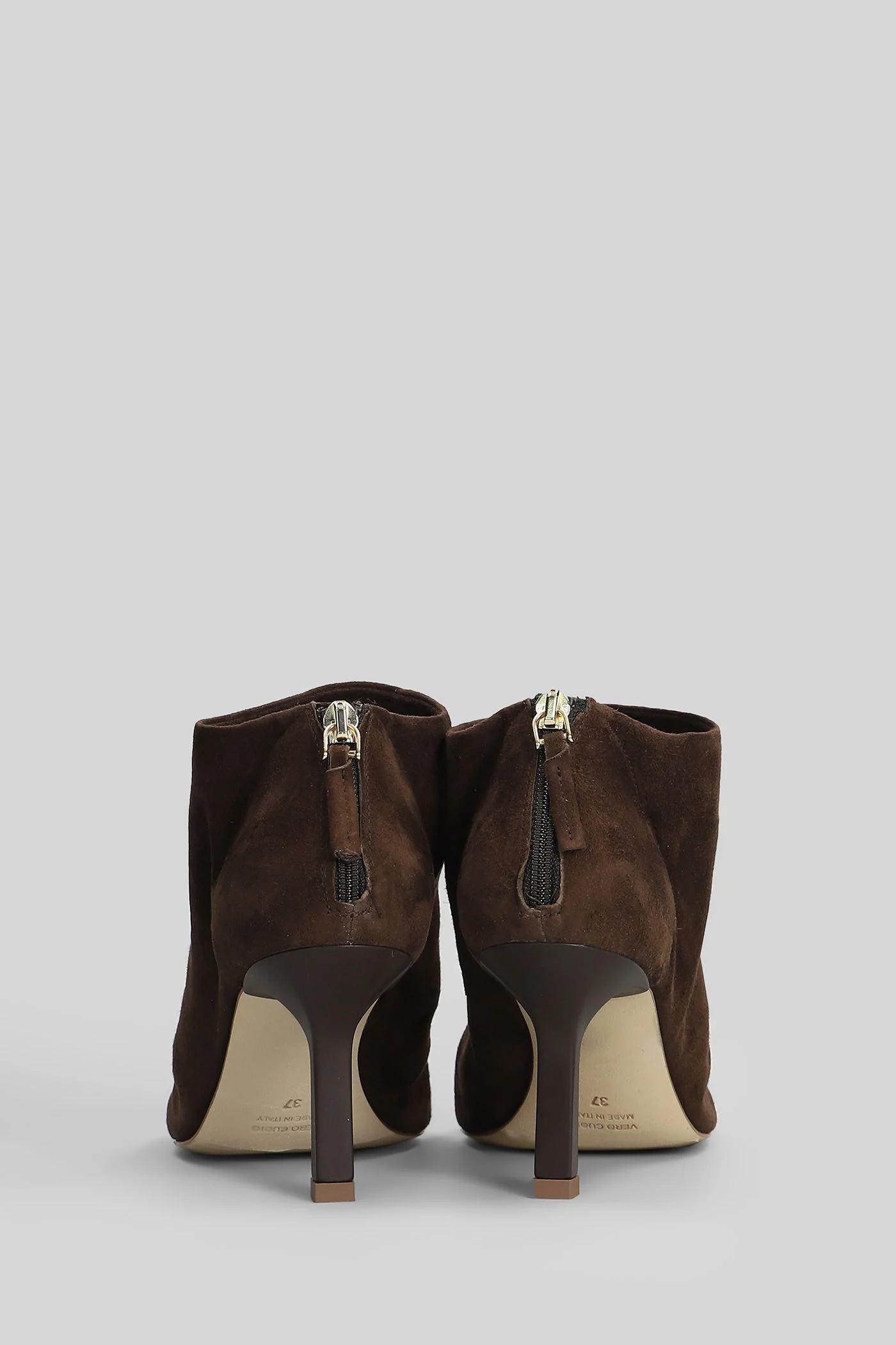 High heels Ankle boots in dark brown suede - Image 4
