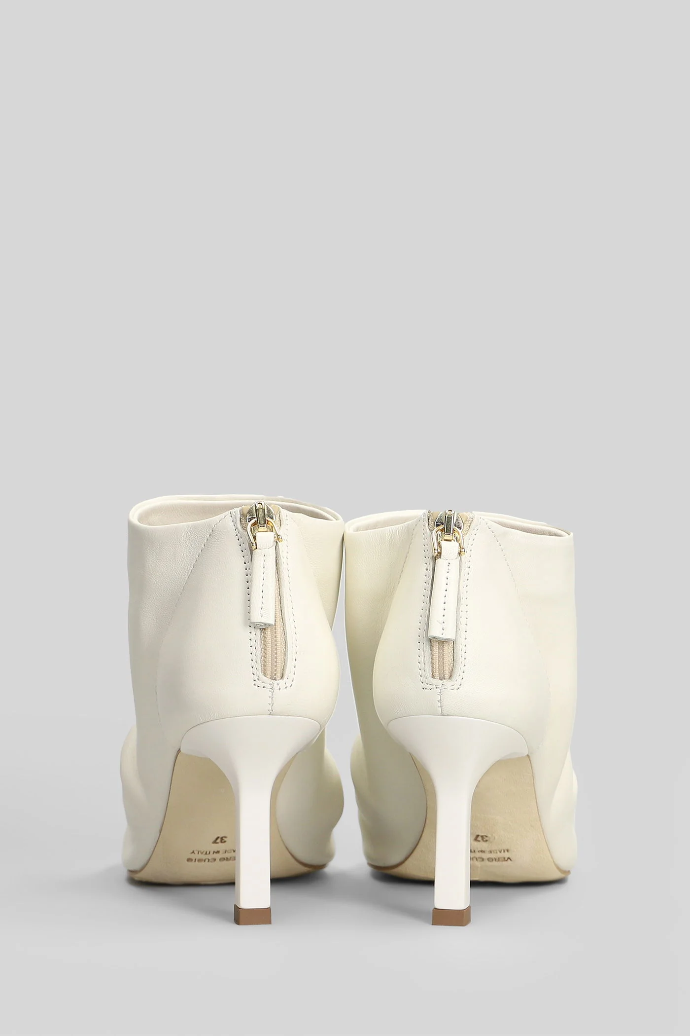 High heels Ankle boots in white leather - Image 4