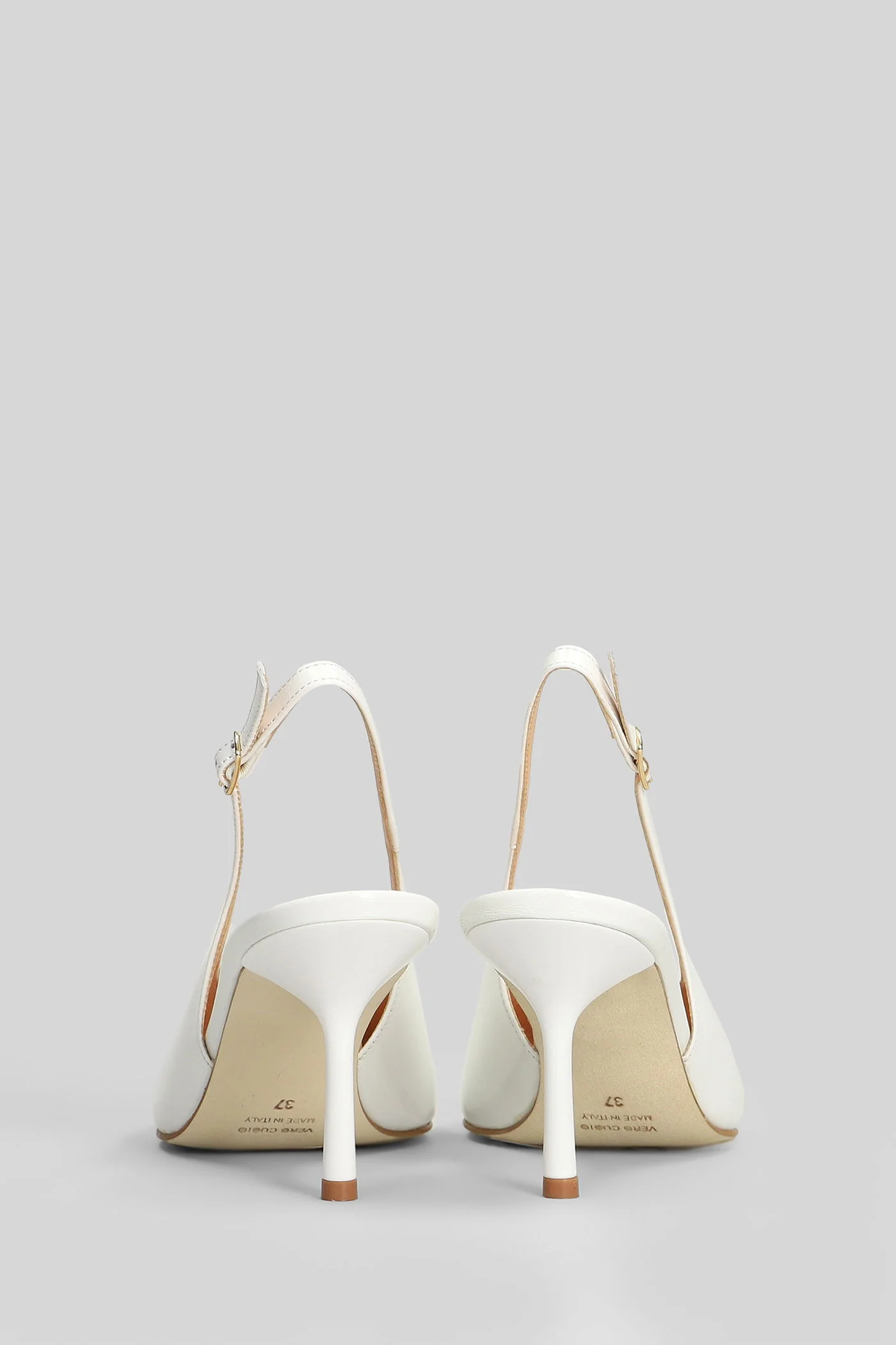 Pumps in white leather - Image 4