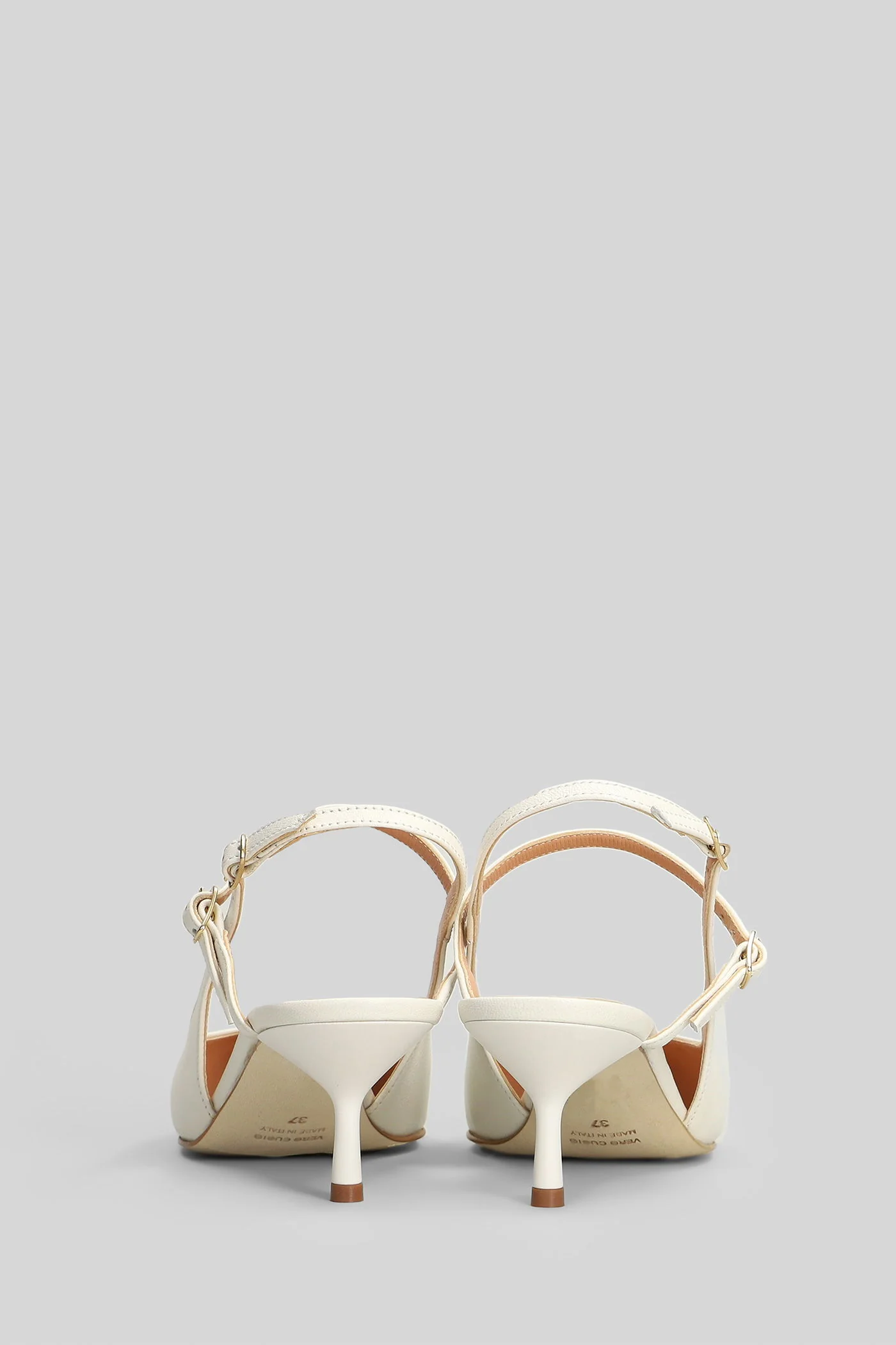 Pumps in white leather - Image 4