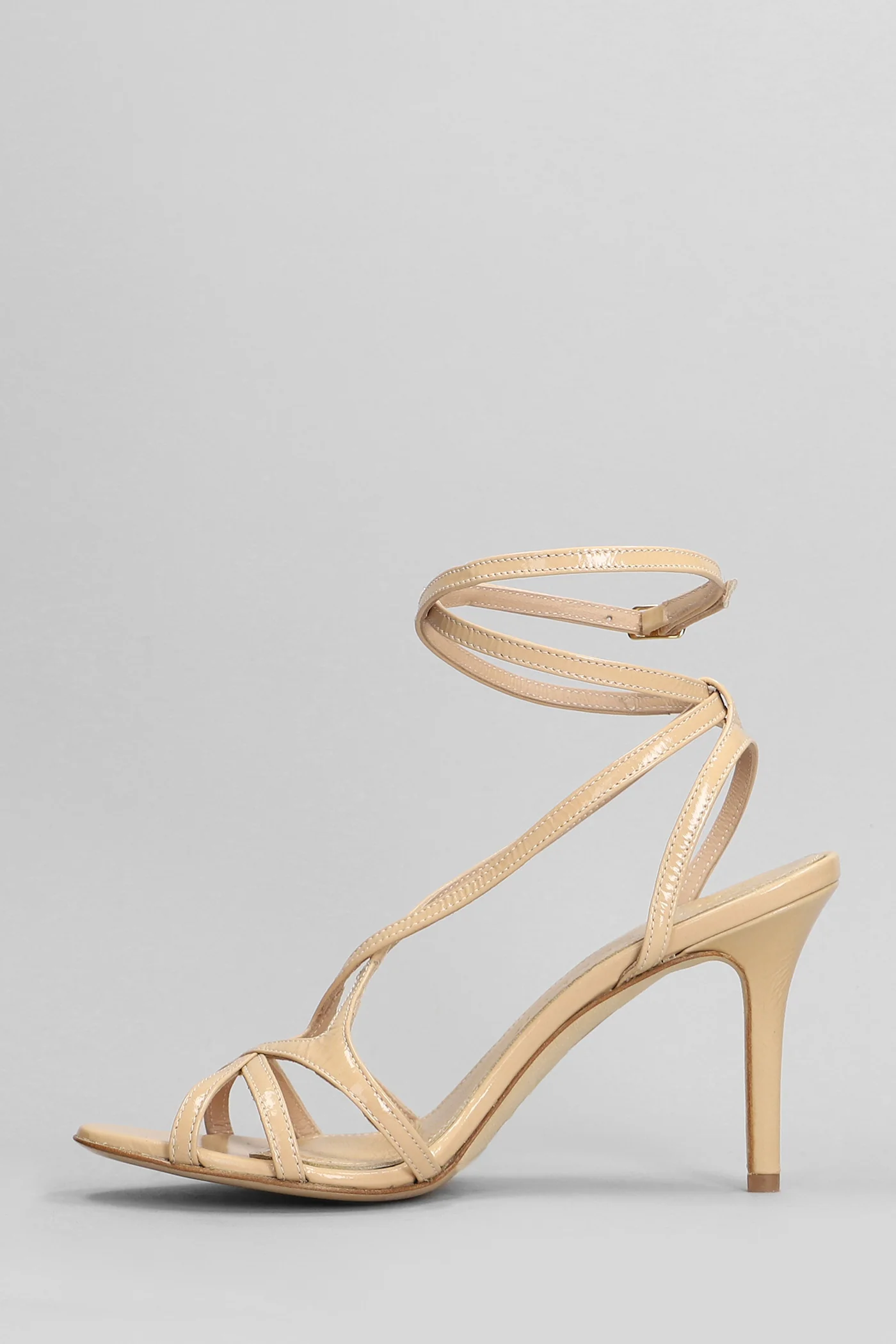 Sandals in beige leather - Image 3