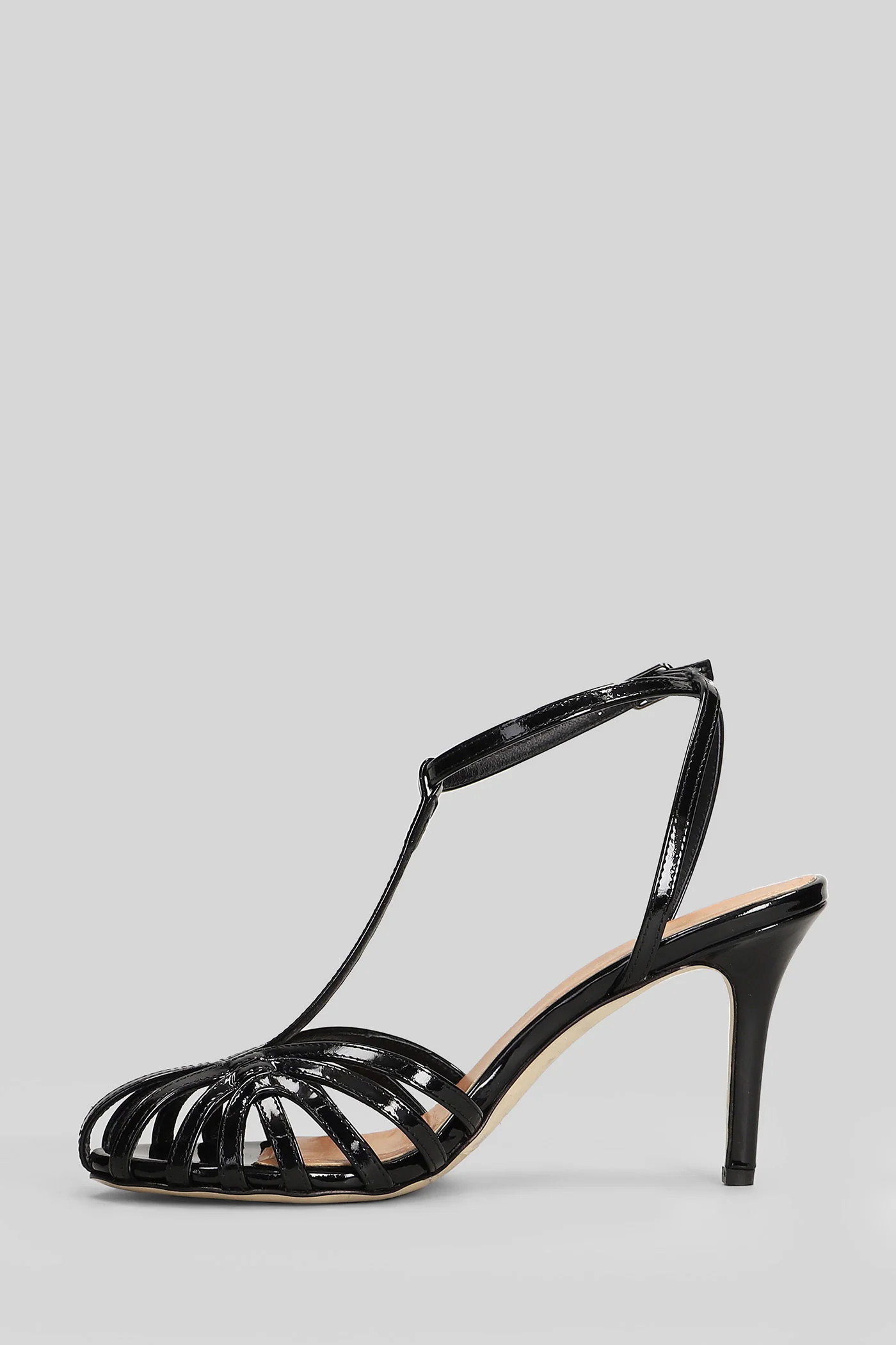 Sandals in black patent leather - Image 3