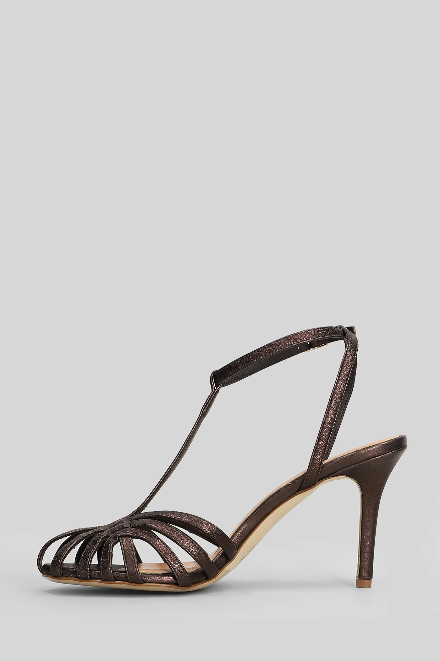 Sandals in dark brown leather - Image 3