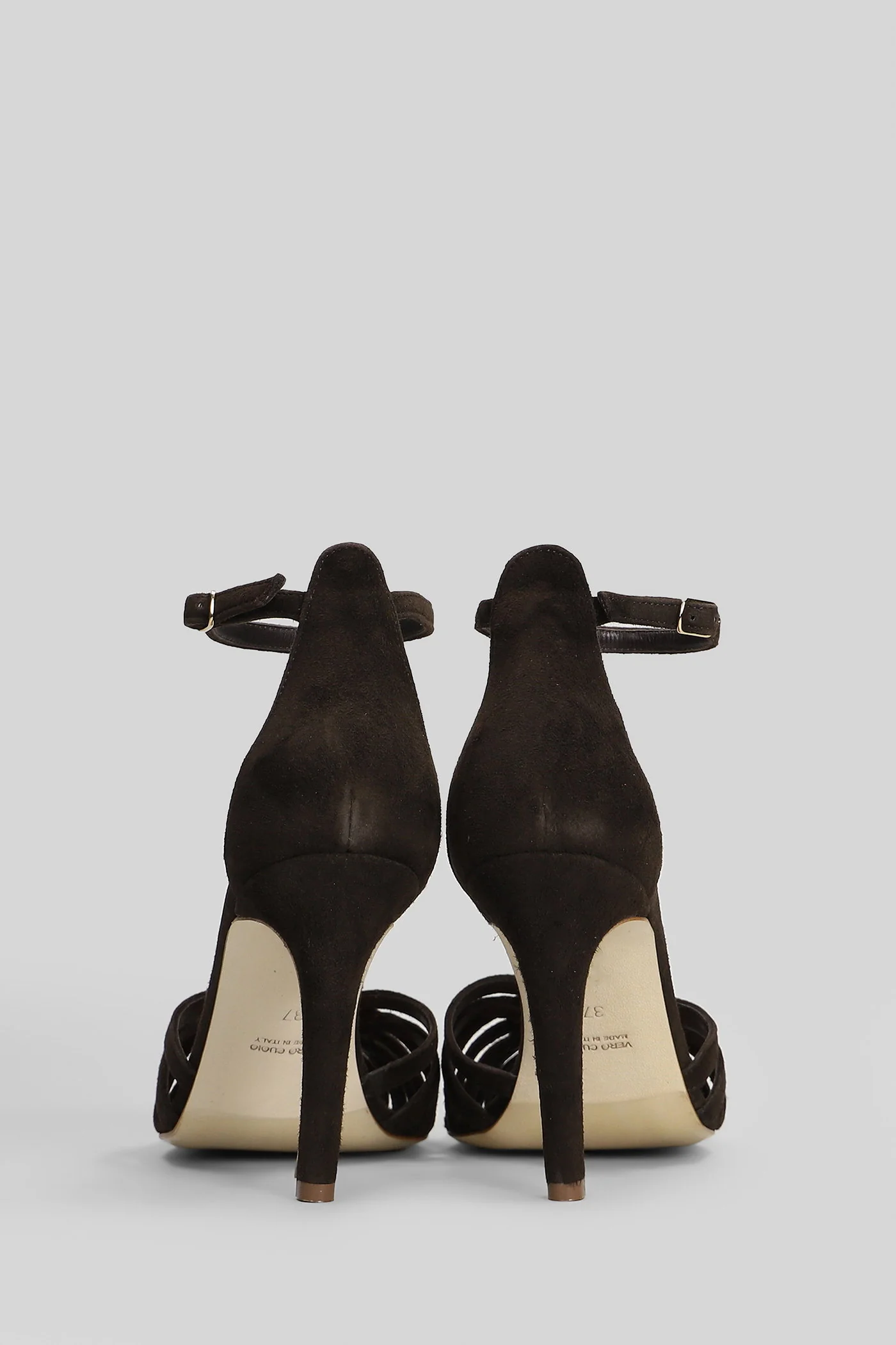 Sandals in dark brown suede - Image 4