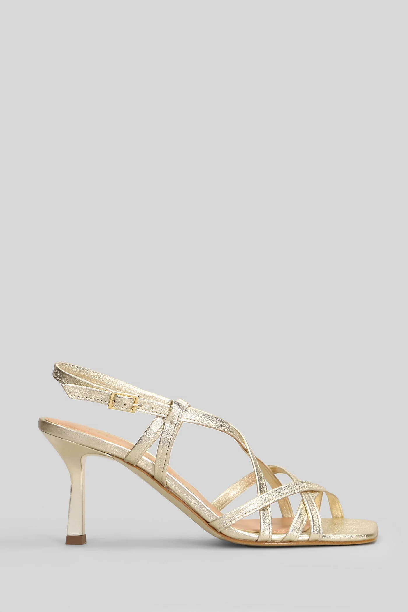 Sandals in platinum leather