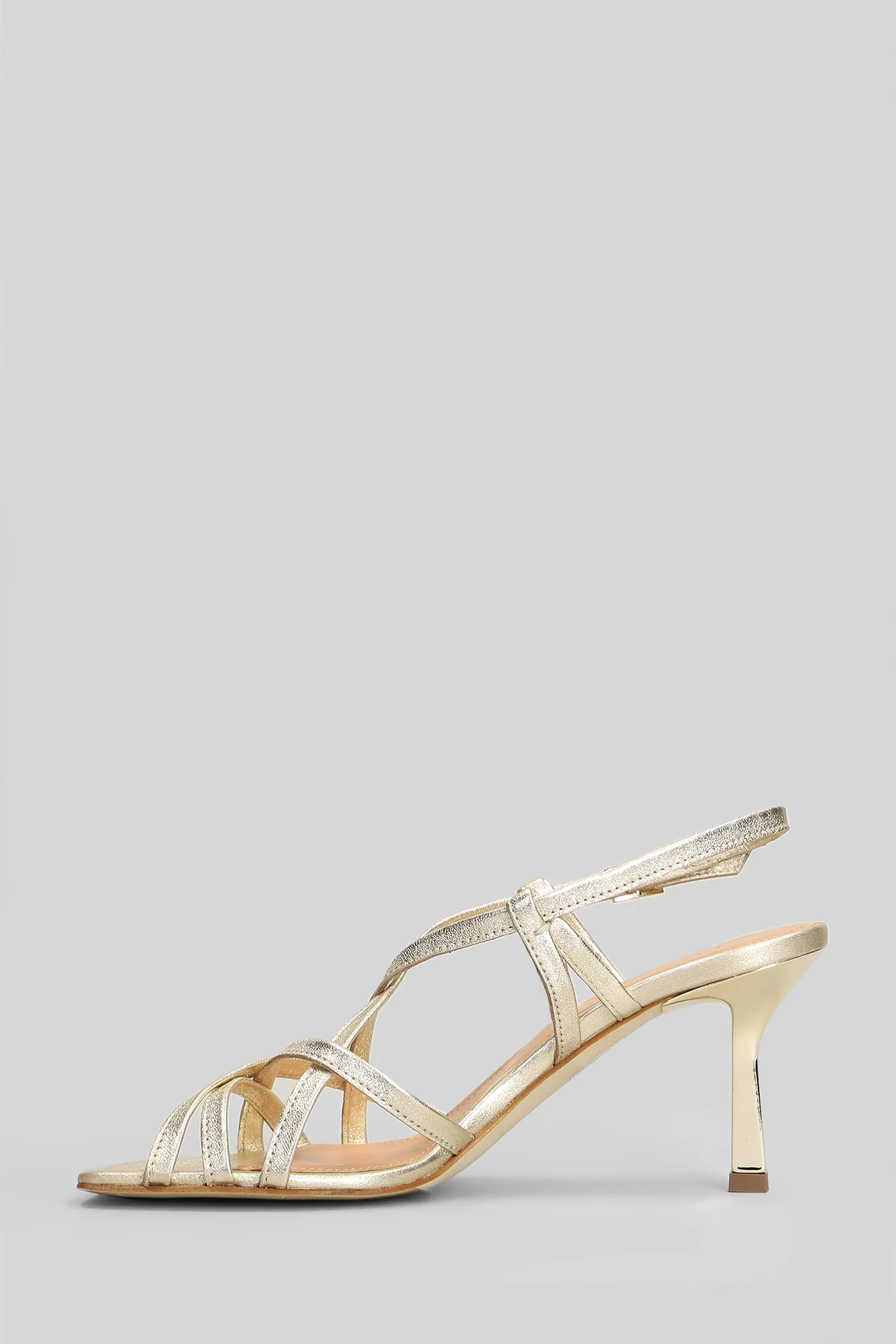 Sandals in platinum leather - Image 3