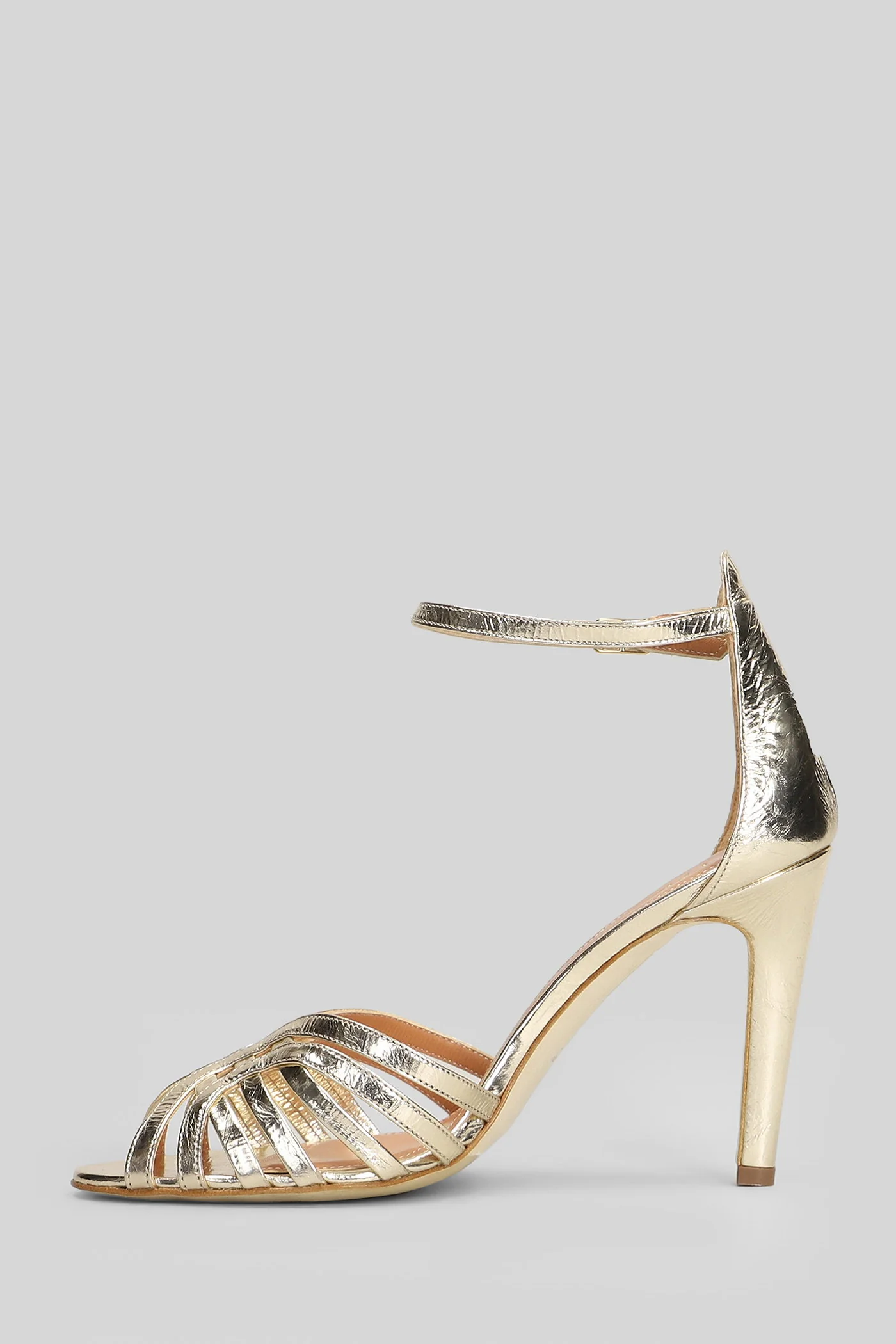 Sandals in platinum leather - Image 3