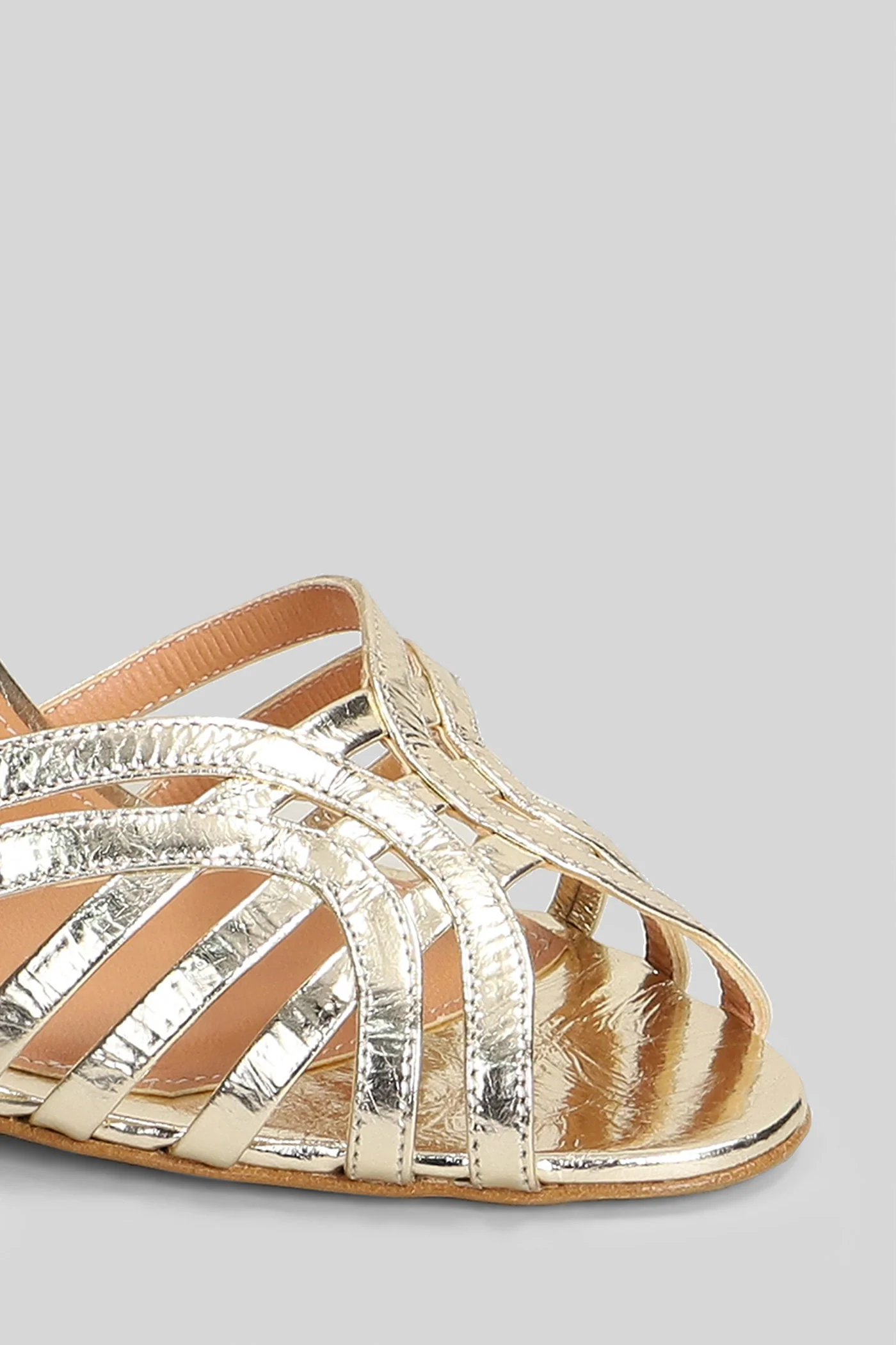 Sandals in platinum leather - Image 5
