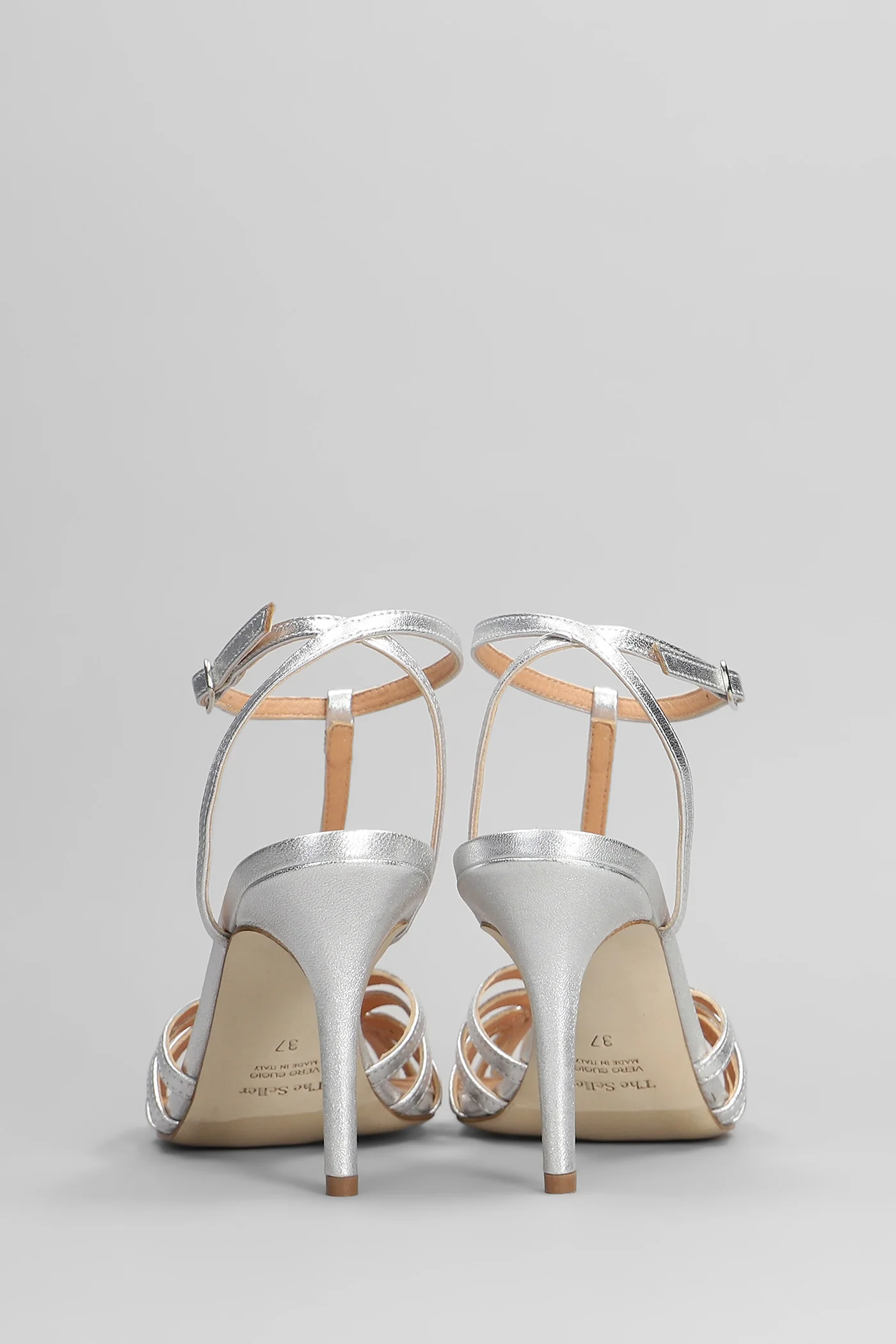 Sandals in silver leather - Image 4