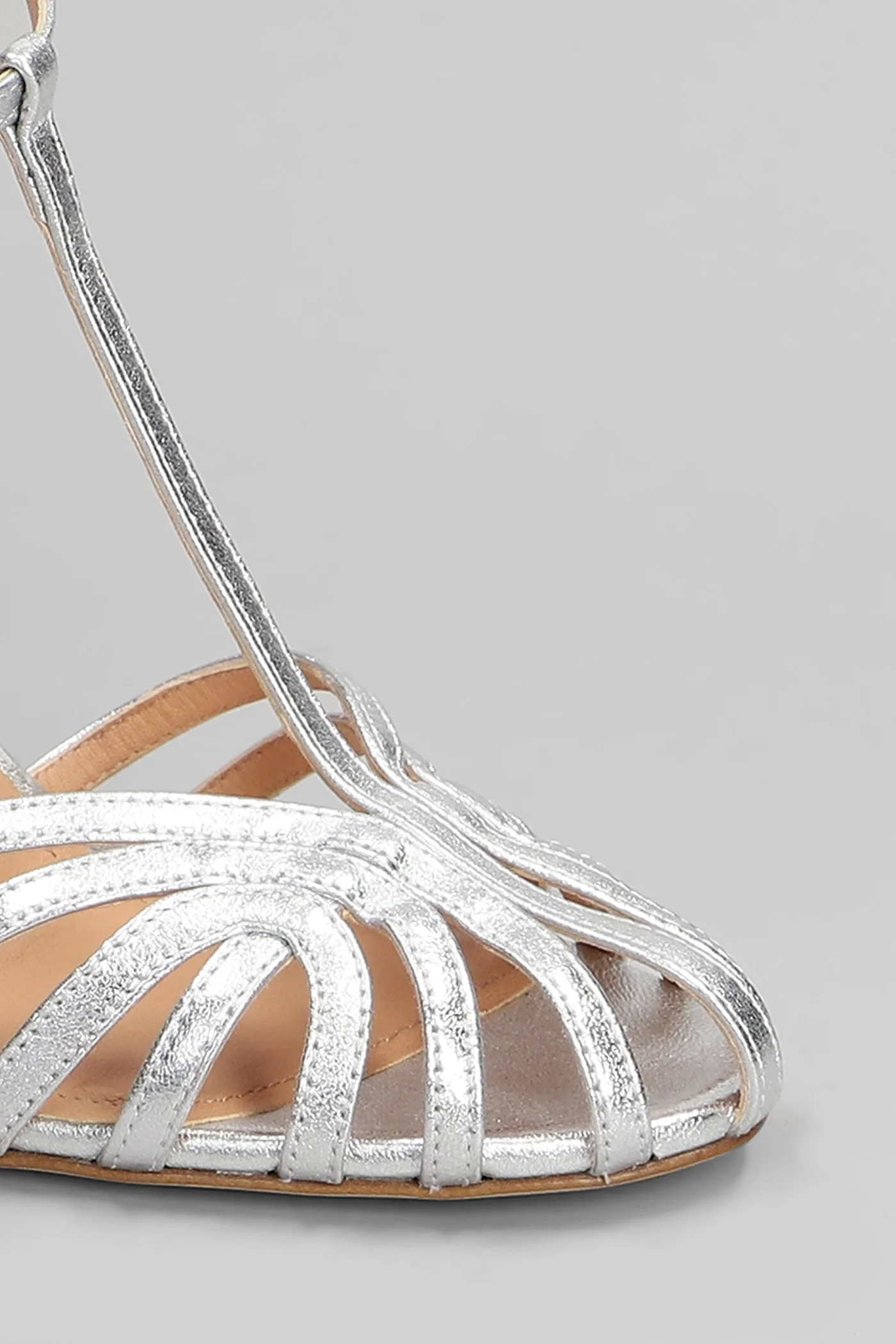 Sandals in silver leather - Image 5
