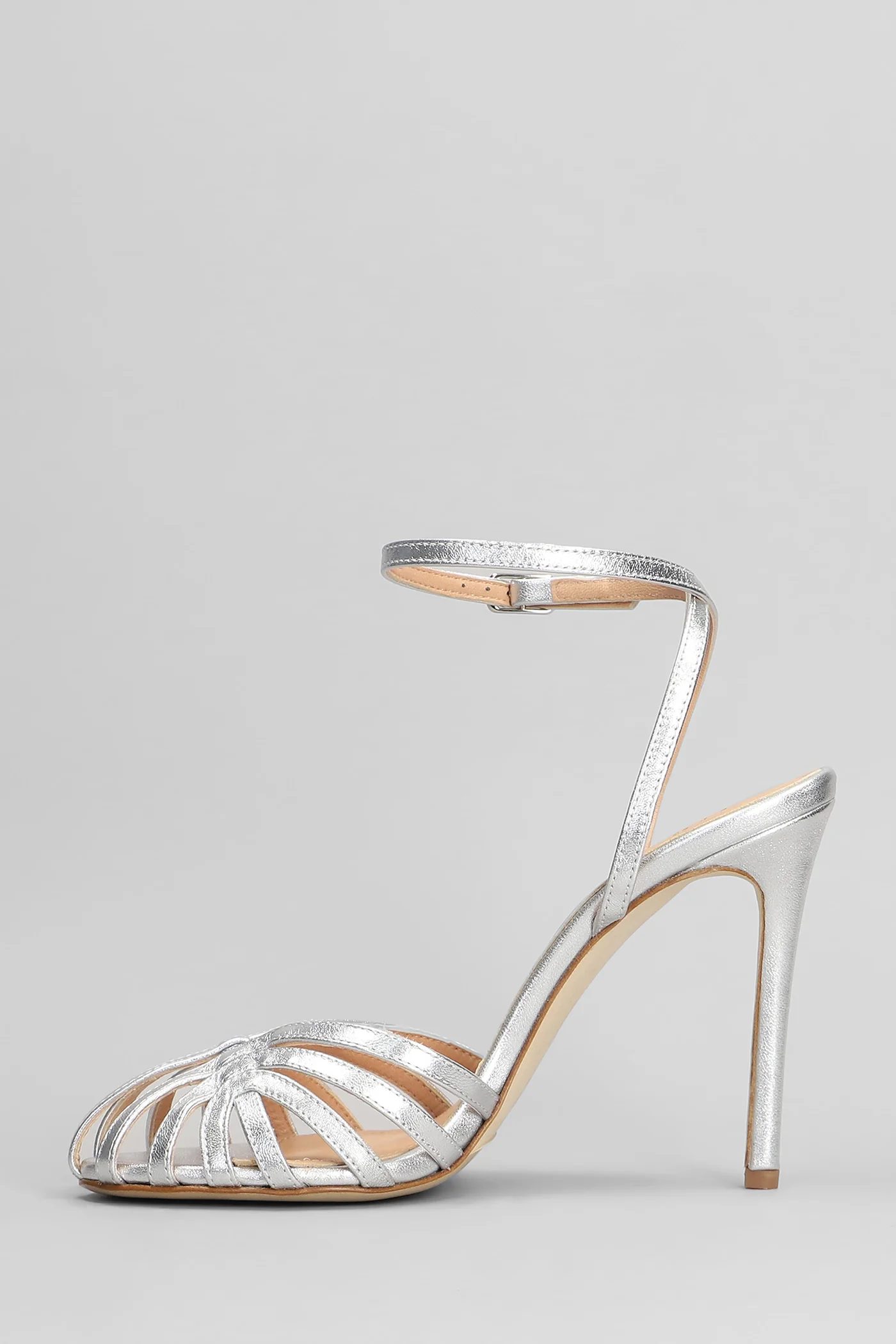 Sandals in silver leather - Image 3