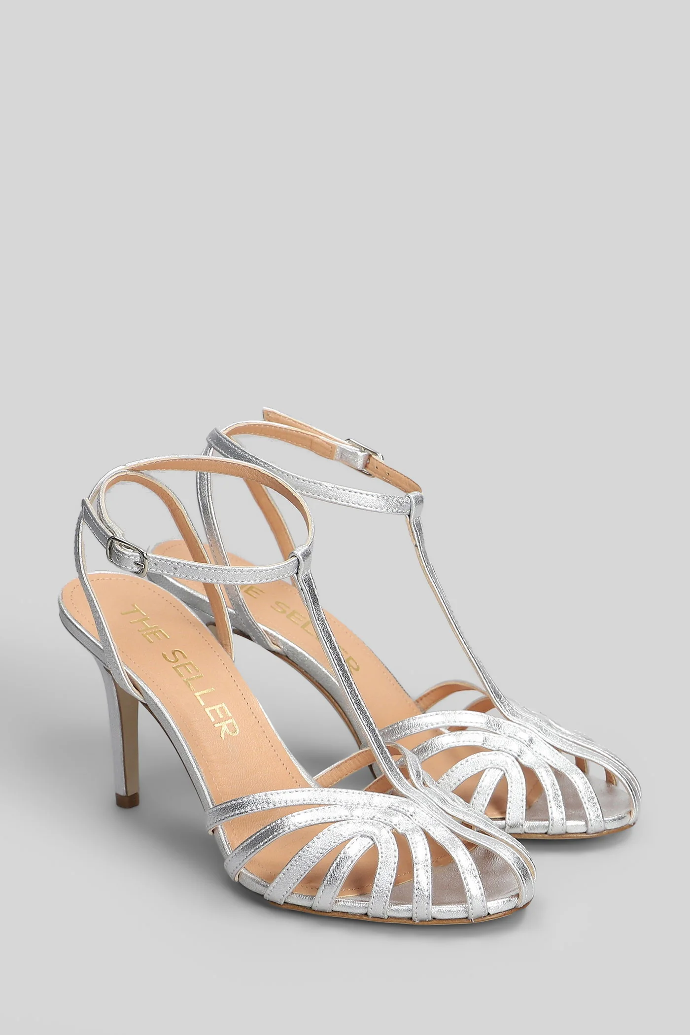 Sandals in silver leather - Image 2