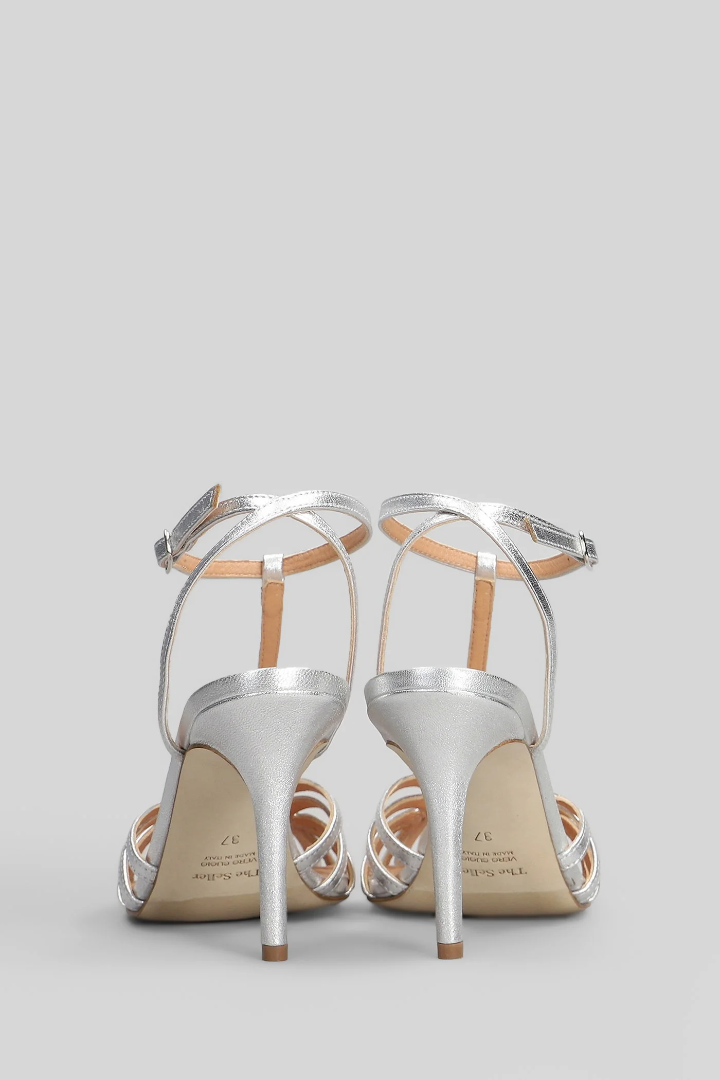 Sandals in silver leather - Image 4